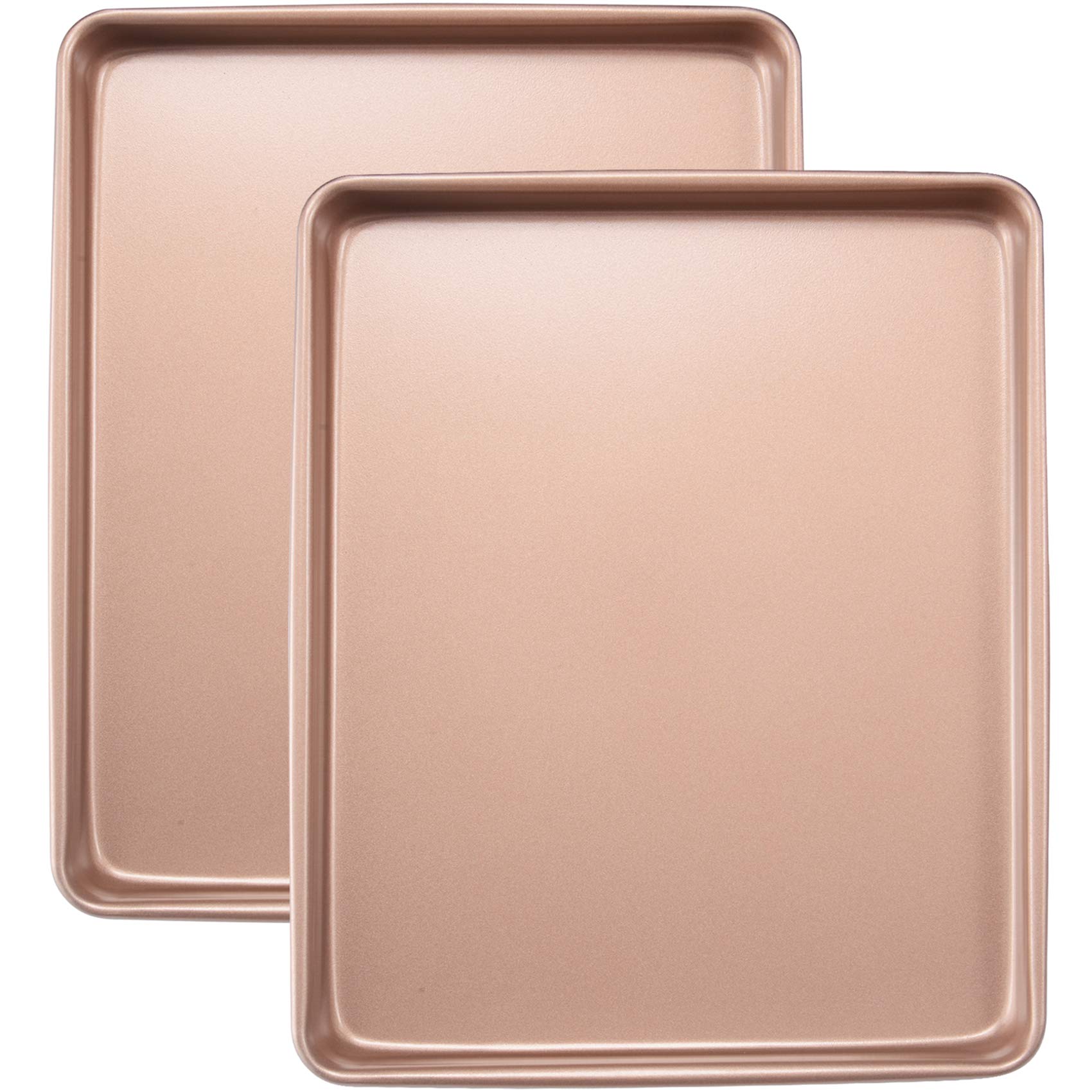 Nonstick 13-Inch Gold Baking Sheet Pan Set of 2 - JOHO Cookie Sheets & Oven Trays for Baking, Cooking & Meal Prep - Perfect for Cookies, Breads, Roasting Veggies & Sheet Pan Dinners