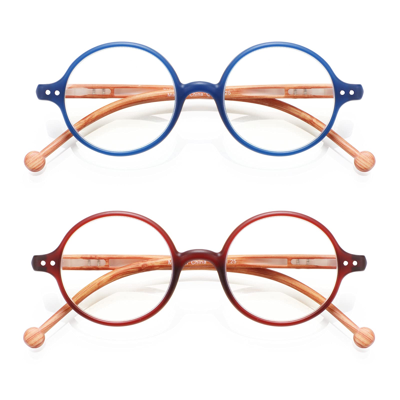 Blue Light Blocking Round Reading Glasses for Women & Men - Unisex Ultra Lightweight Circular Readers - Perfect for Computer Work, Reading & Screen Time Protection