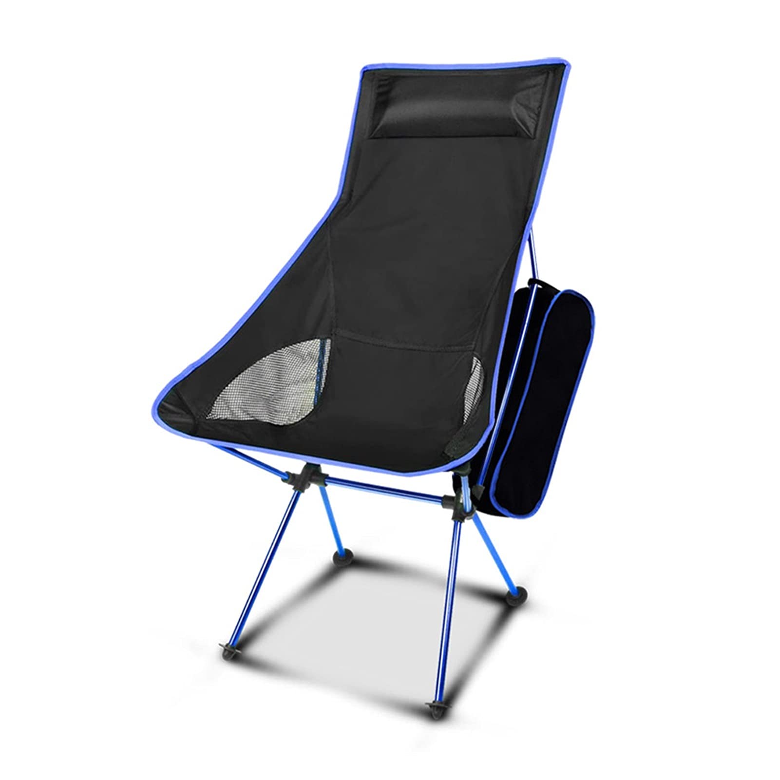 Portable Folding Camping Chair - Lightweight Oxford Fabric Outdoor Chair for Camping, Fishing, BBQ, Picnic & Beach - Large Blue | Perfect for Backpacking, Tailgating & Outdoor Adventures