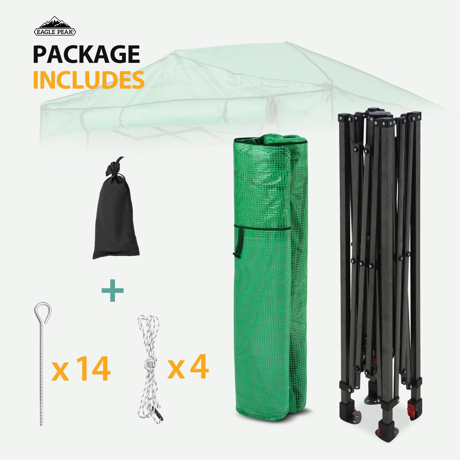 EAGLE PEAK 8x6ft Portable Walk-in Greenhouse for Indoor & Outdoor Gardening - Pop-Up Plant Protection Tent with Zippered Doors & PE Cover - Perfect for Seed Starting, Plant Growing & Backyard Gardening