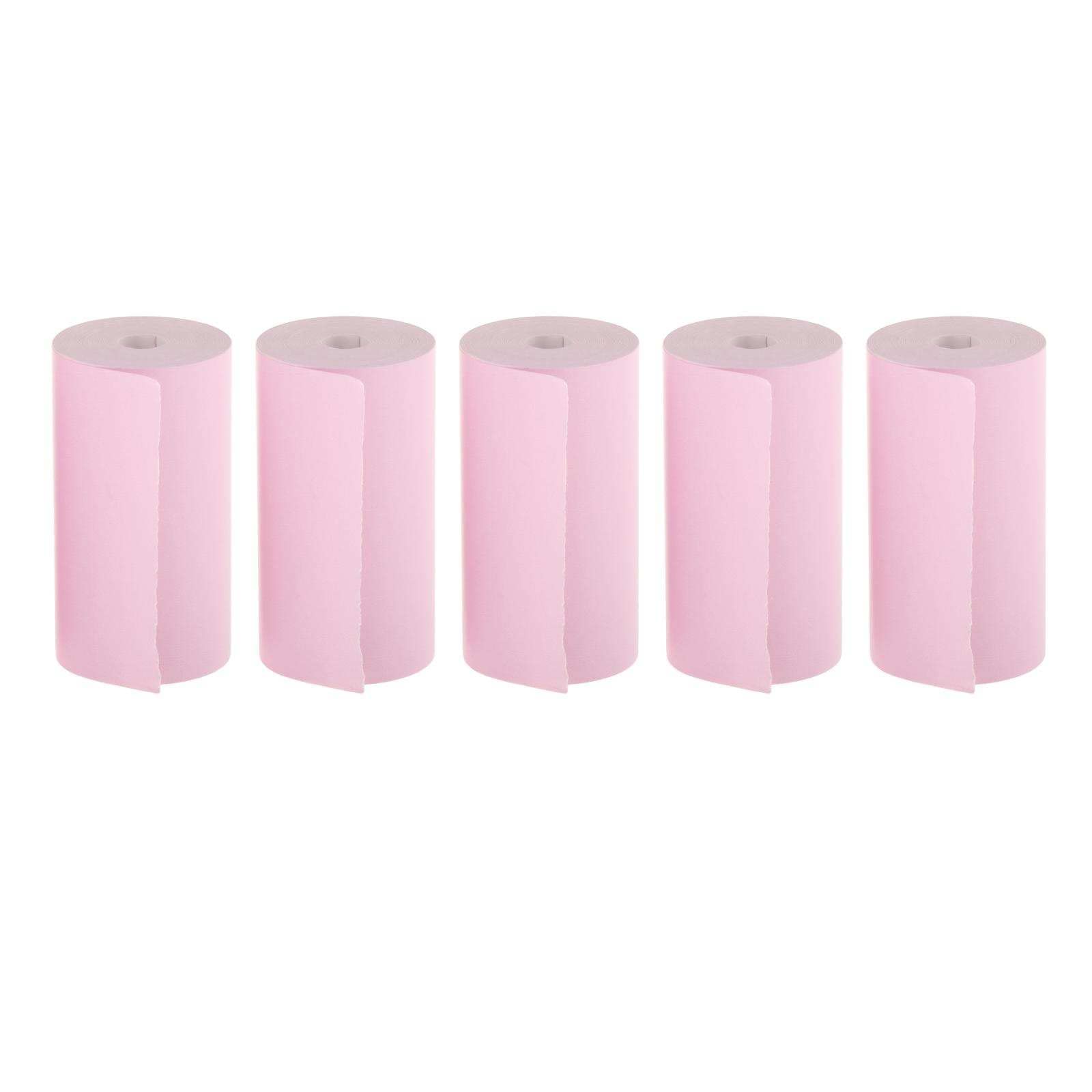 Kesoto 5-Pack Colored Thermal Printing Paper Rolls 57x30mm - Pink | Portable Thermal Printer Paper for Shipping Labels, Receipts & Barcode Tags