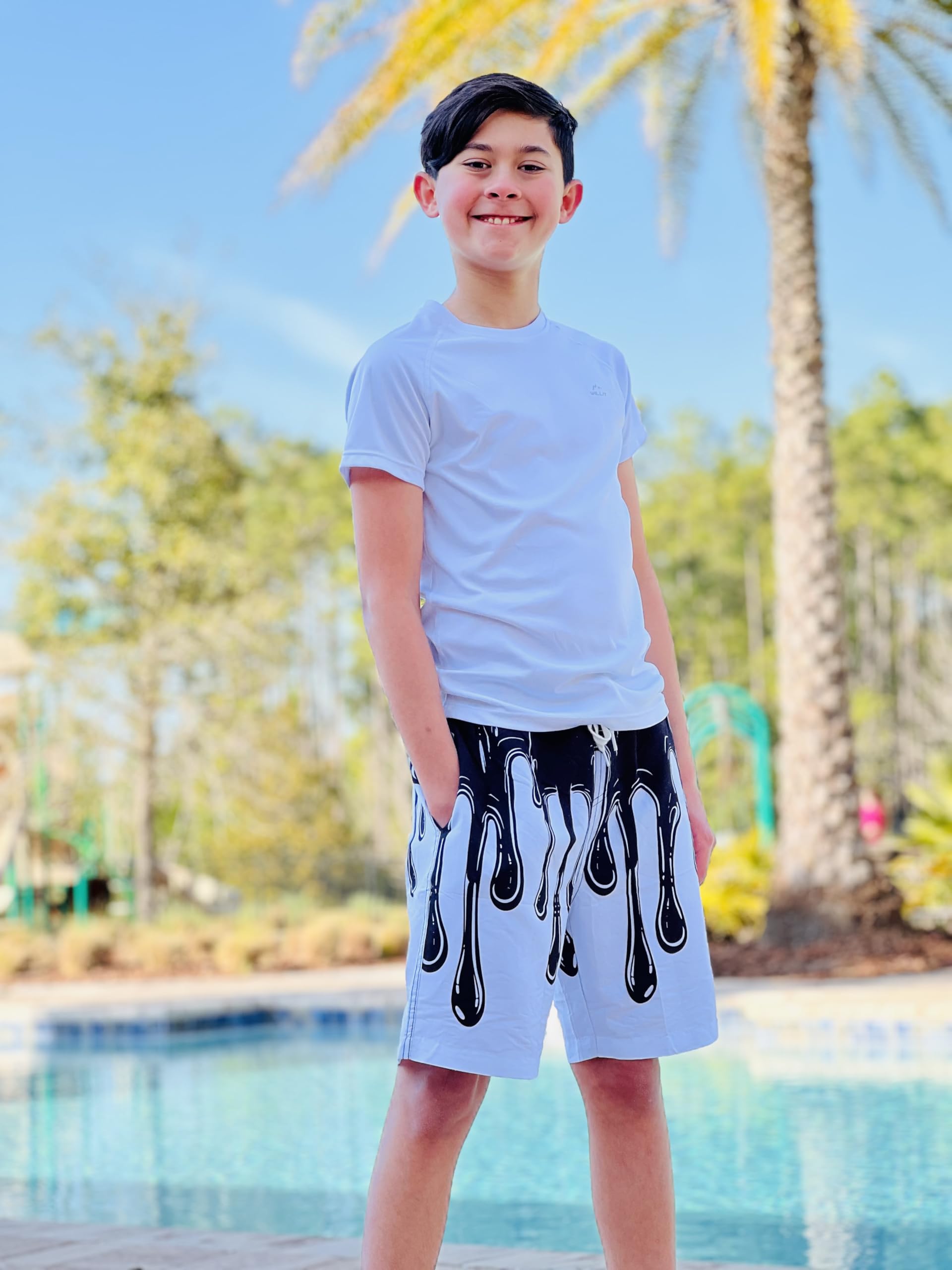 BFUSTYLE Boys Swim Trunks with Mesh Lining - Quick Dry Water Resistant Swim Shorts for Kids Age 5-14 - Perfect for Beach, Pool, and Summer Water Activities