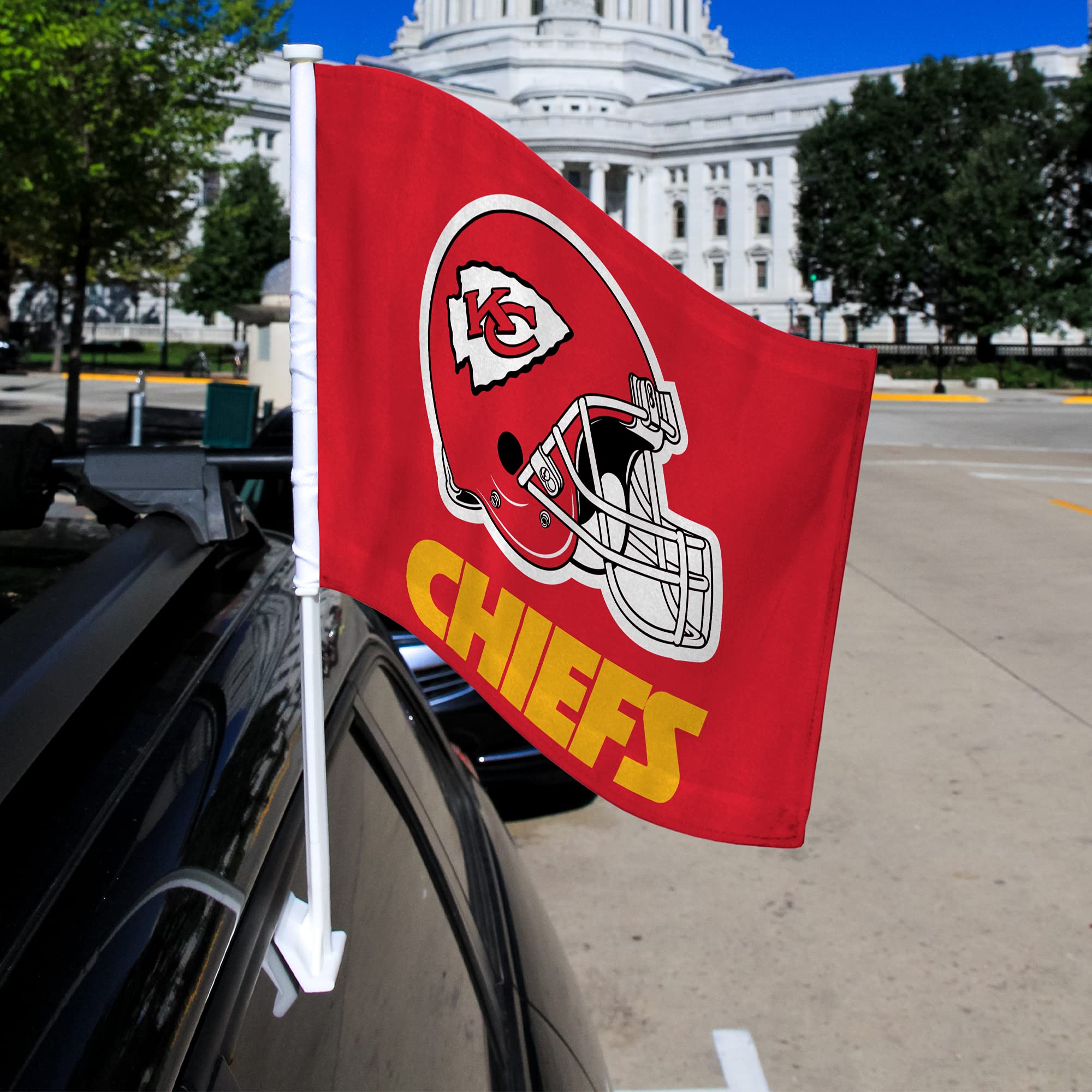 NFL Car Flag - Double Sided Team Logo Car Accessory for Game Day Tailgating & Road Trips - Officially Licensed Rico Industries