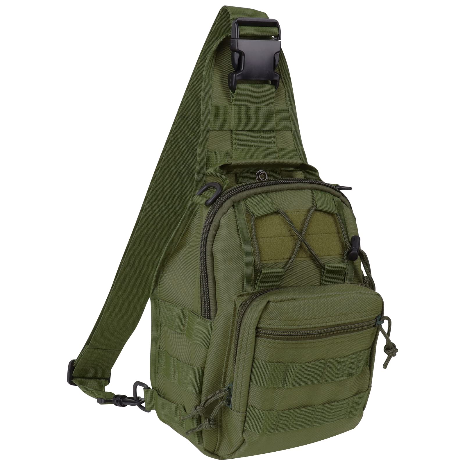 QCute Tactical Backpack - Waterproof Military Sling Bag with MOLLE System for Outdoor, Hiking & Everyday Carry | Durable Crossbody Chest Pack for Camping, Travel & Work