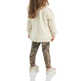 Toddler Girls French Terry Bomber Jacket Set with T-Shirt & Leggings - Mossy Oak Country DNA - Cute Outfit for Playdates, Preschool & Outdoor Adventures