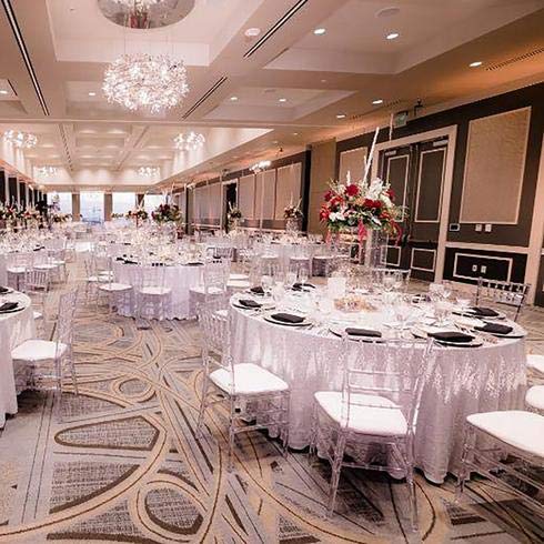 132 Inch Sequin Round Tablecloth - Premium Silver Payette Fabric for Wedding, Birthday & Christmas Party Decor | Elegant Banquet, Hall & Event Decoration