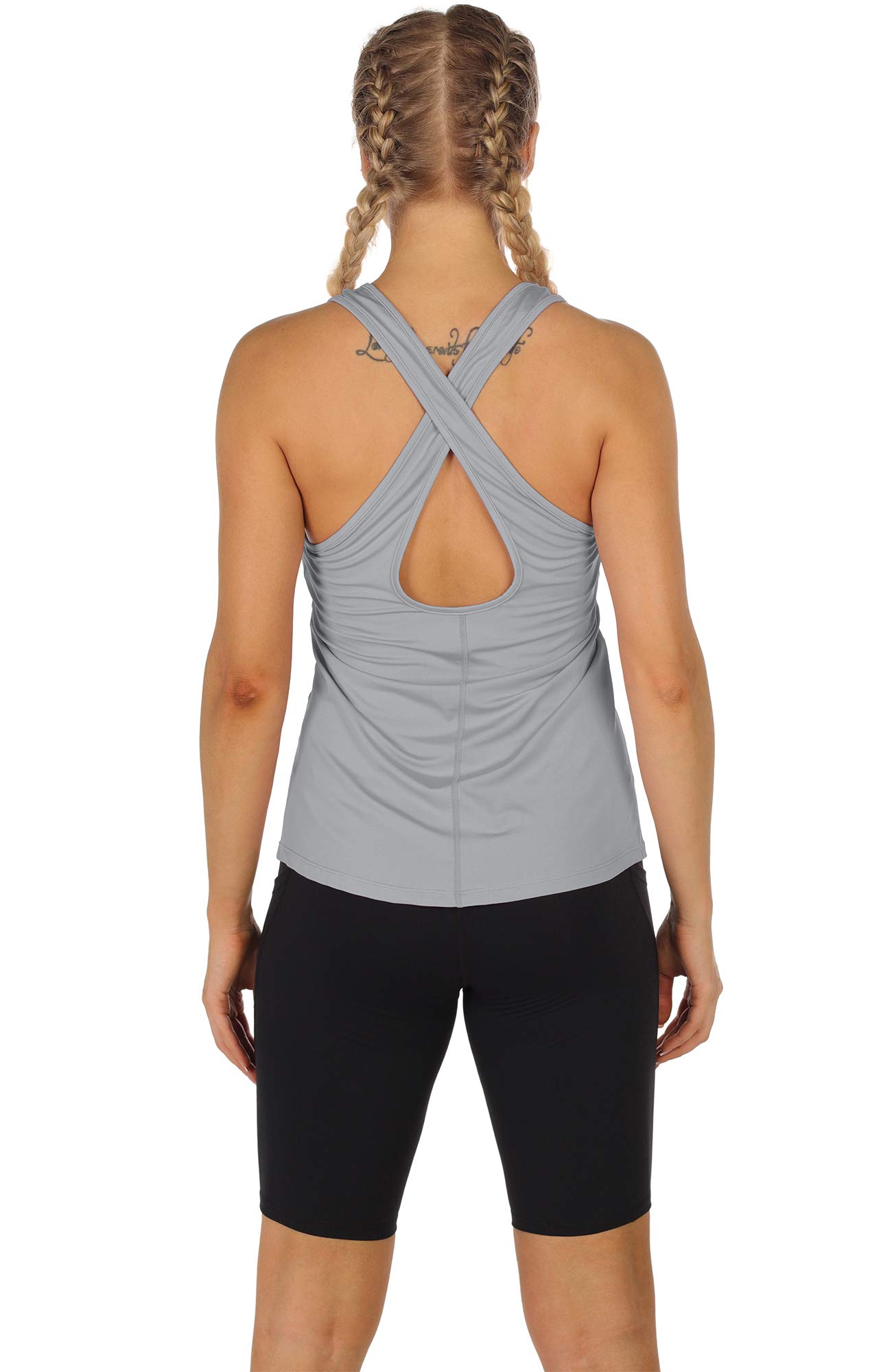 ICY ZONE Women's Workout Tank Tops - 2 Pack Breathable Open Back Yoga Shirts for Running, Gym & Fitness | Perfect for Yoga, HIIT & Summer Sports