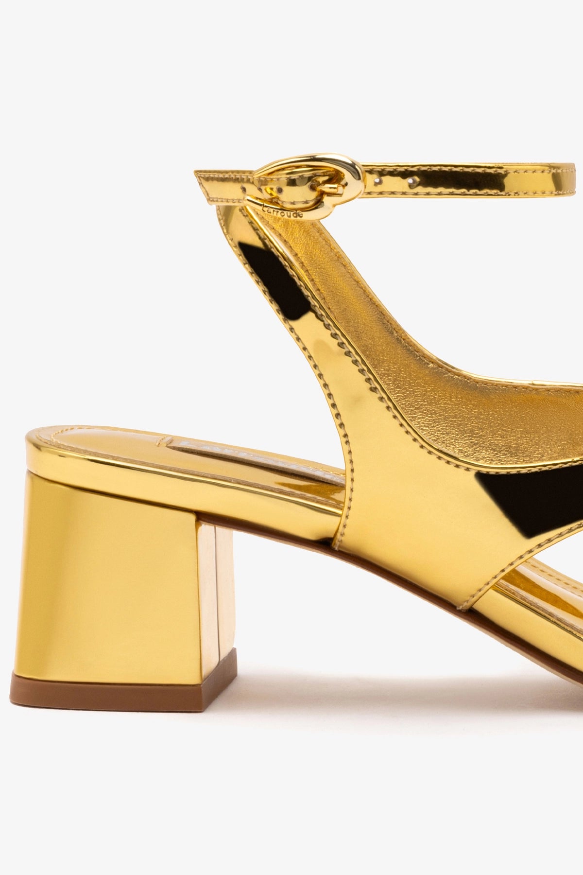 Gaia Block Sandal Women's Gold Mirror Heels - Perfect for Summer Weddings, Beach Vacations & Night Out Parties