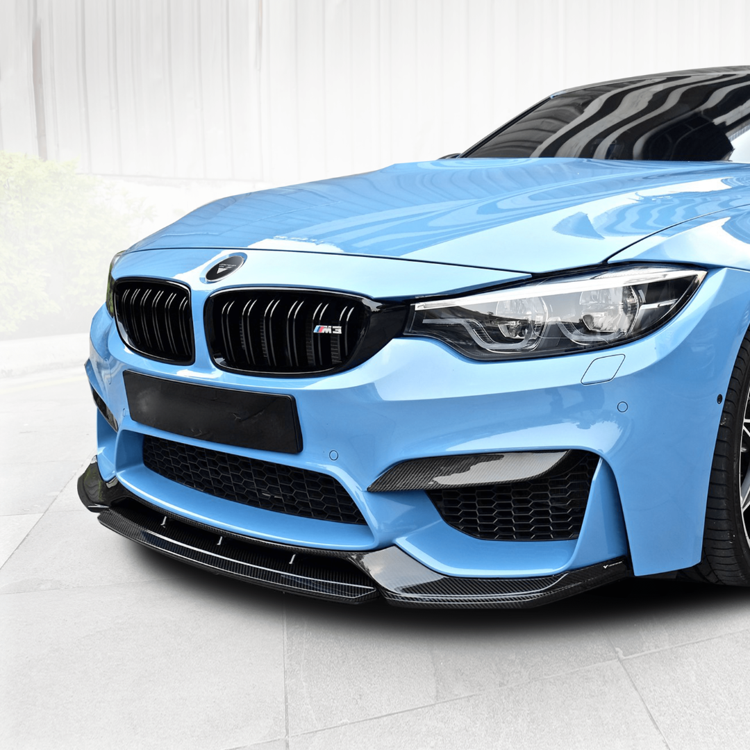 BMW F8X M3 M4 GTS V-Style Carbon Fiber Front Lip Spoiler - Lightweight Aero Performance Upgrade for Track & Street Racing