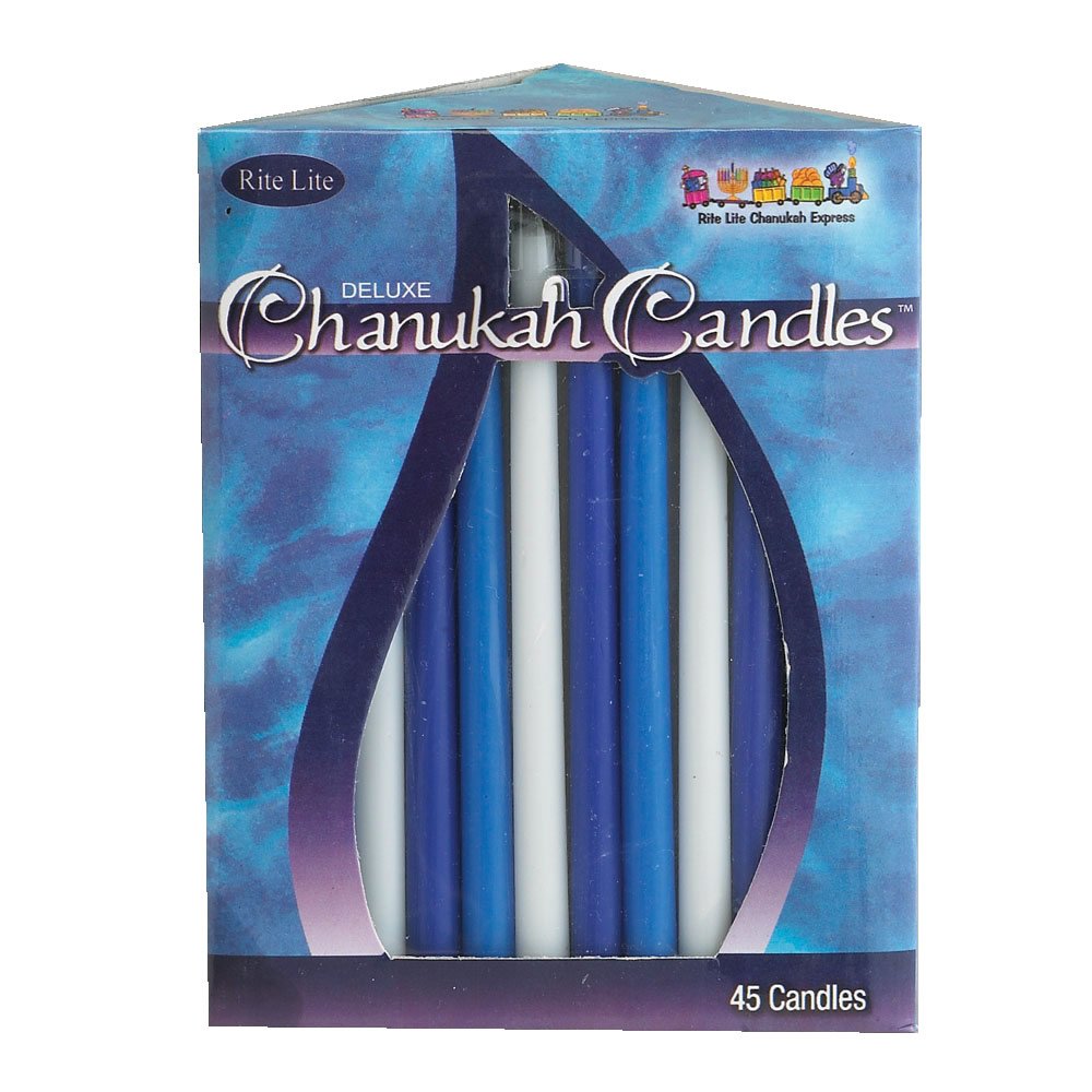 Premium Multicolor Hanukkah Candles - 45 Count Box for Menorah Lighting & Holiday Decorations