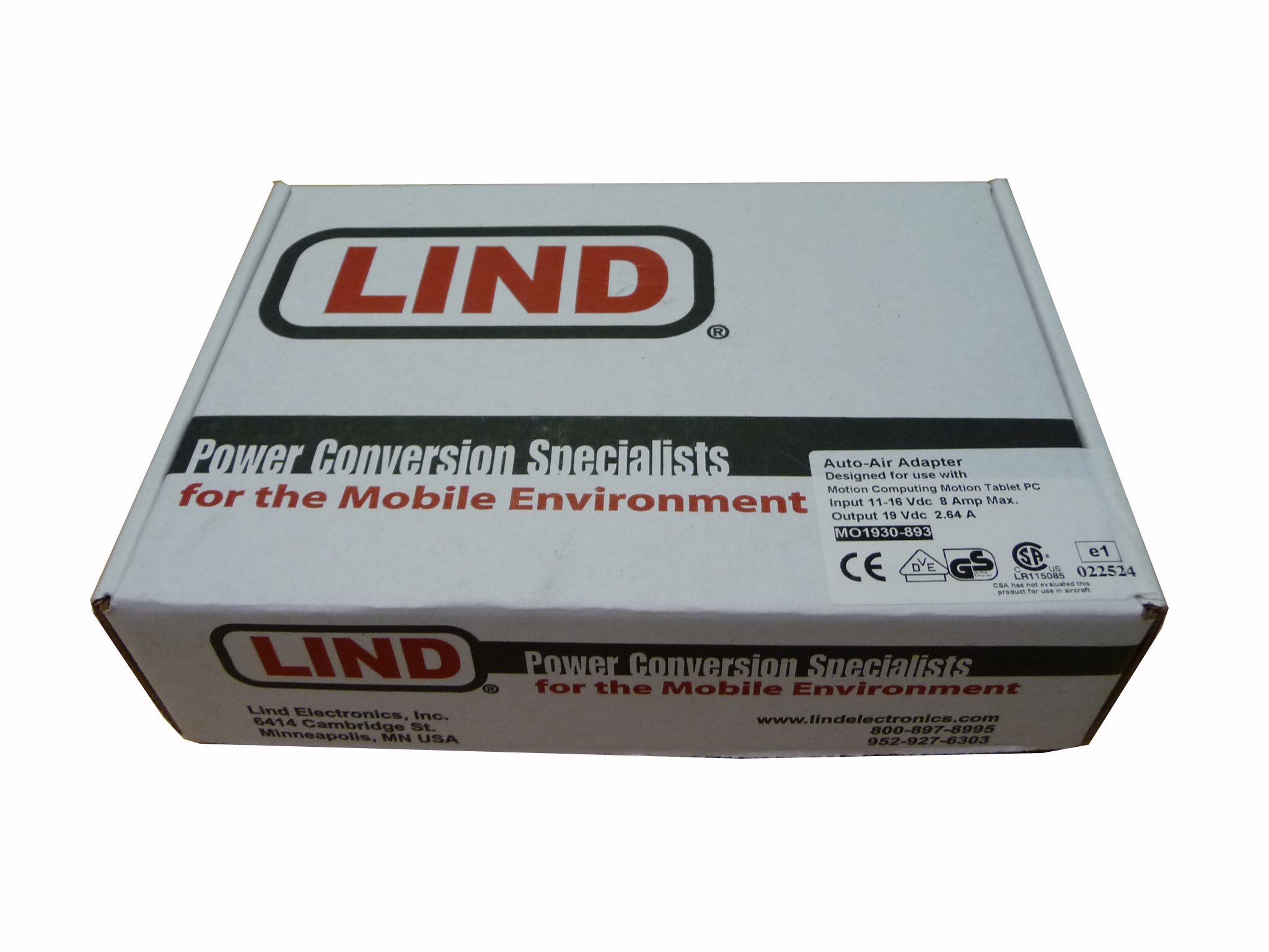Lind Electronics MO1930-893 DC-DC Power Converter for Motion Tablet - Cigarette Lighter & Air Input Cables - Perfect for Car, RV, and Mobile Charging Solutions