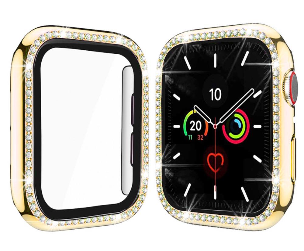 Diamond Style Case with Tempered Glass Screen Protector for Apple Watch Series 6 - Elegant Protection for Workouts & Daily Wear