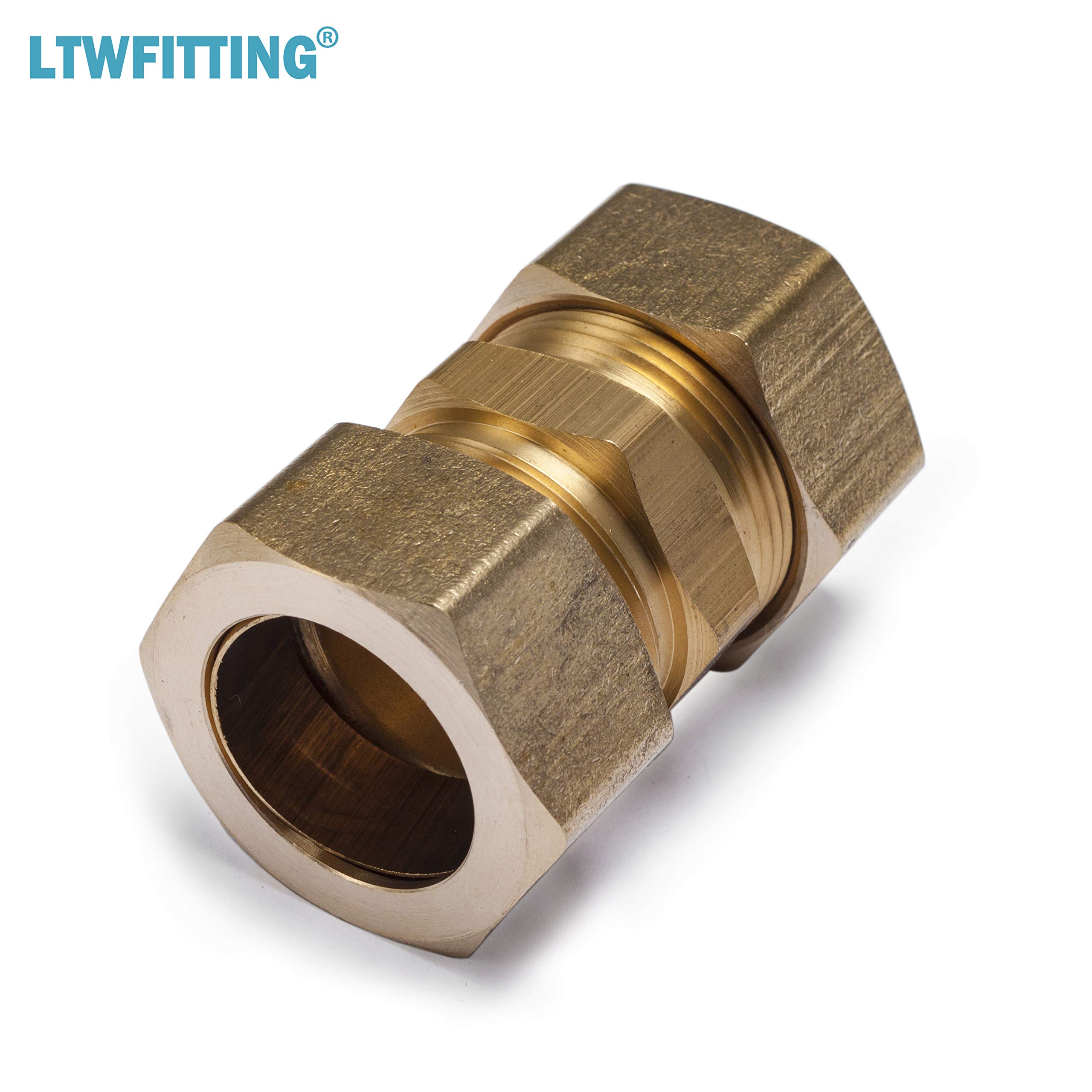 LTWFITTING 7/8-Inch OD Brass Compression Union Fitting - Pack of 50 - High Quality Brass Pipe Connector for Plumbing, HVAC and Water Supply Systems - Perfect for Home Repair, Industrial and Commercial Applications