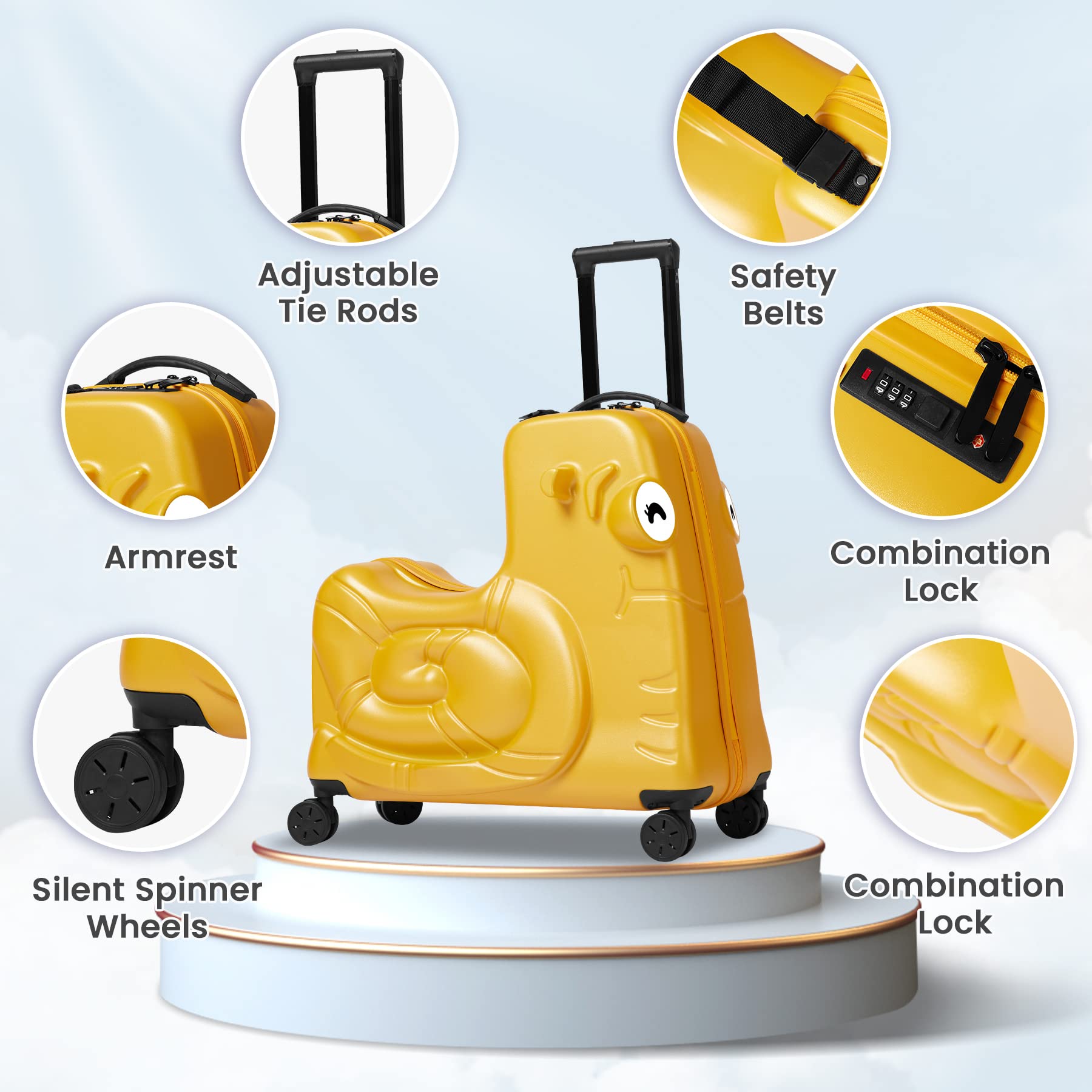 Kids Ride-On Luggage with Spinner Wheels - 22
