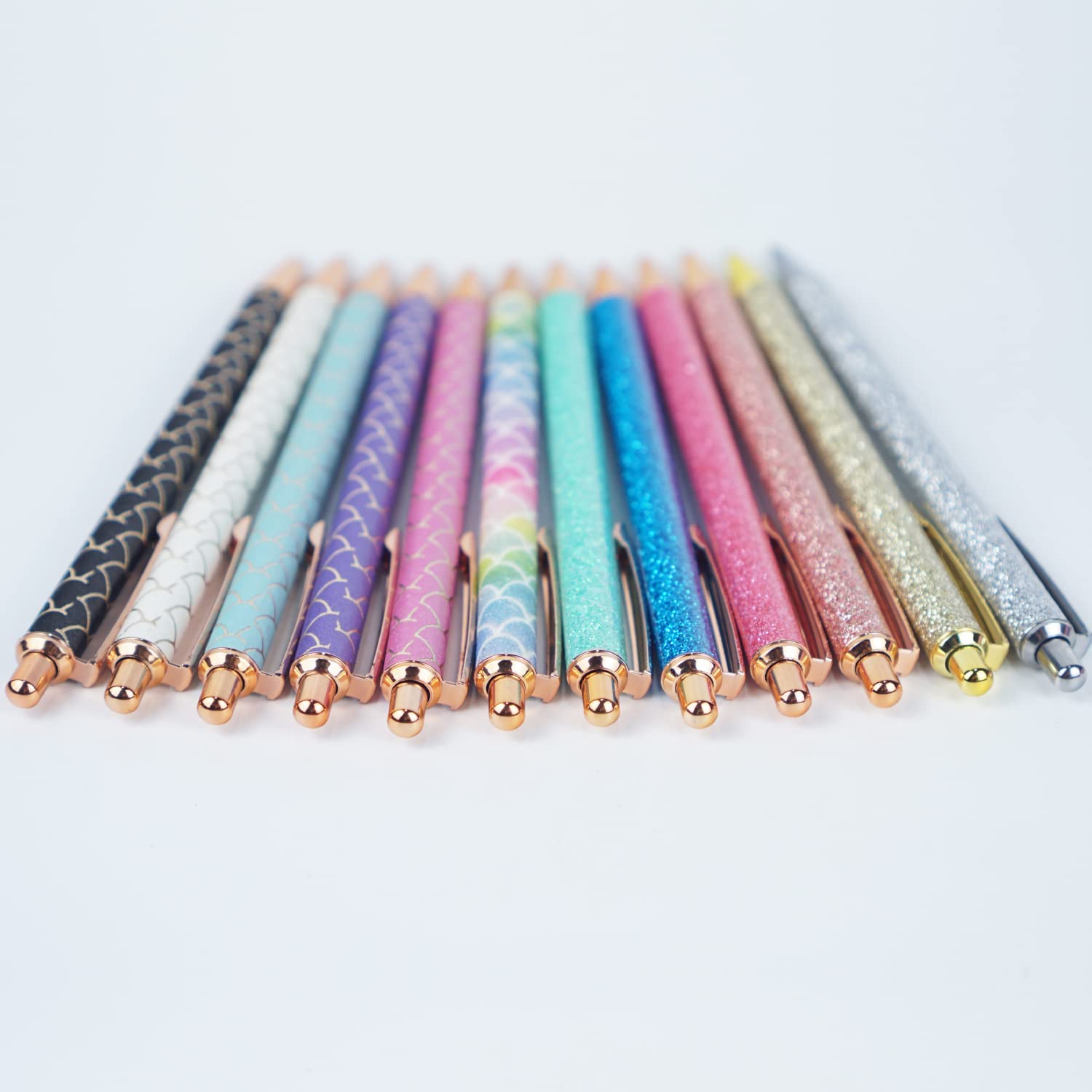 12 Pack Cute Retractable Gel Pens for Women - Colorful Journaling Pens for Writing, Note Taking, School & Office Use - Perfect Gift for Nurses, Waitress & Students