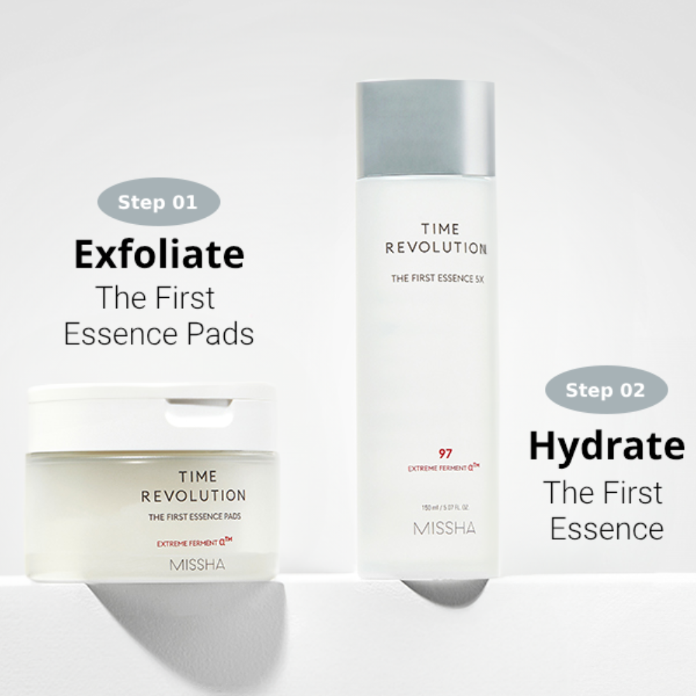 Time Revolution The First Essence 5X Toner Pads | Korean Skincare for Brightening & Hydration | Daily Facial Treatment for Glowing Skin