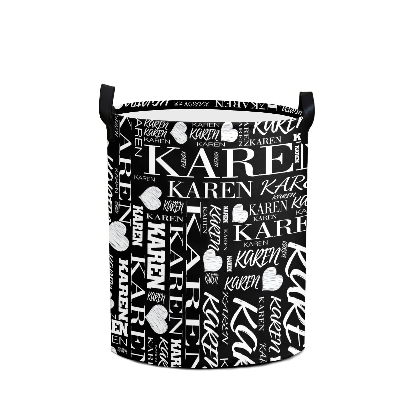Custom Personalized Laundry Hamper - Collapsible Dirty Clothes Storage Basket with Handle for Bathroom, Bedroom & Living Room - Perfect for Home Organization & Space Saving (Black)