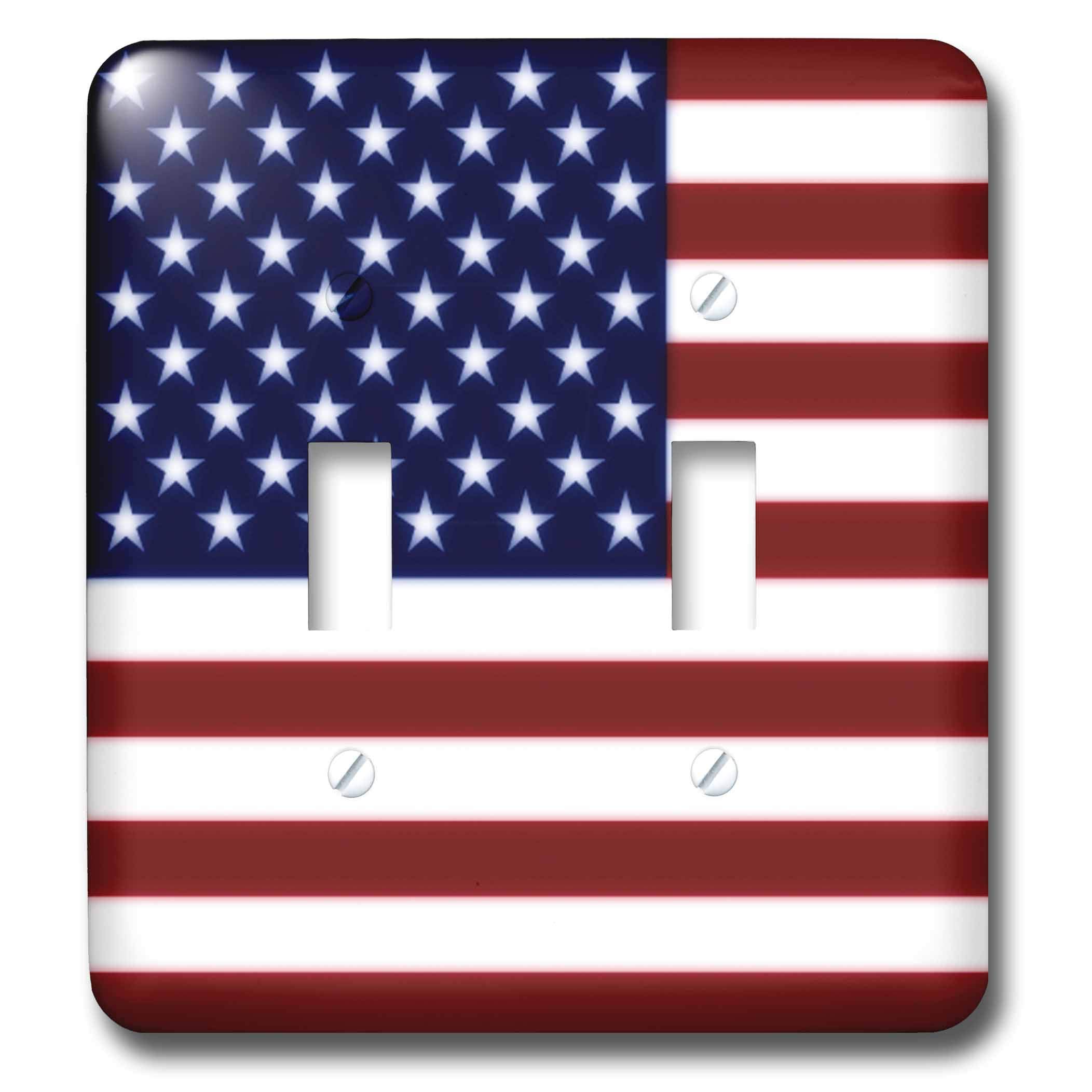 3D Rose American Flag Double Toggle Switch - USA Patriotic Wall Decor for Home, Office & RV - Perfect for Bedroom, Living Room & Cabin Decorations