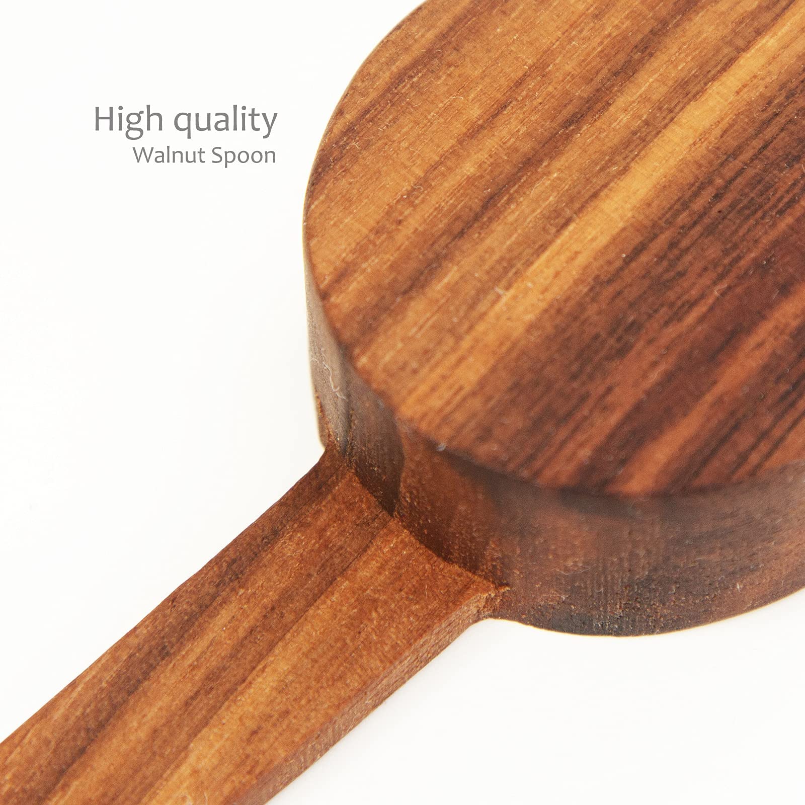 Long Wooden Scoop for Canisters - Measuring Spoon for Coffee Beans, Ground Coffee, Protein Powder, Spices, Tea & Bath Salts | Perfect for Kitchen, Coffee Bar & DIY Projects