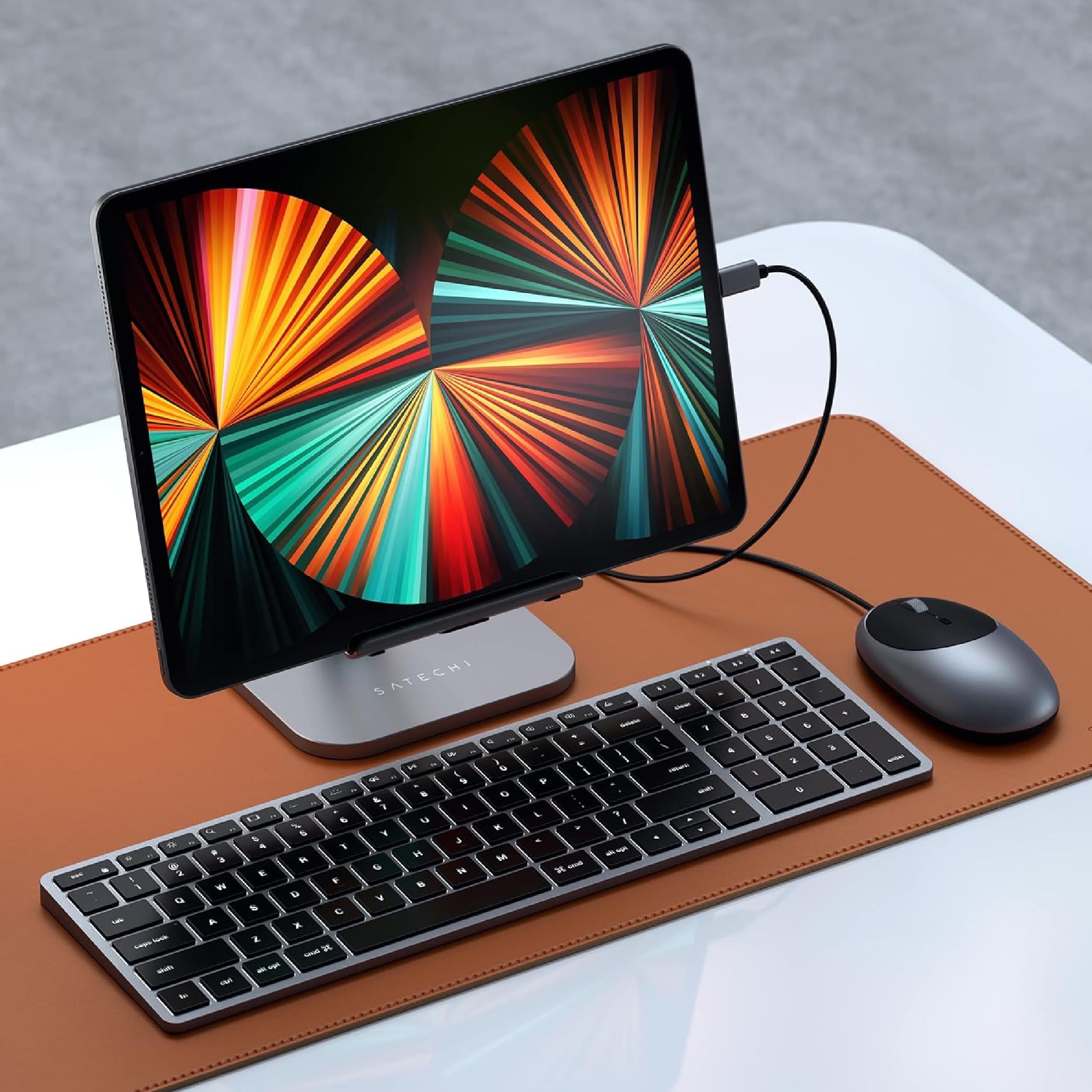 Satechi Aluminum C1 USB-C Wired Optical Mouse for MacBook Pro/Air, iPad Pro/Air, iMac & Mac Mini - Space Gray | Perfect for Office Work, Graphic Design & Travel Computing