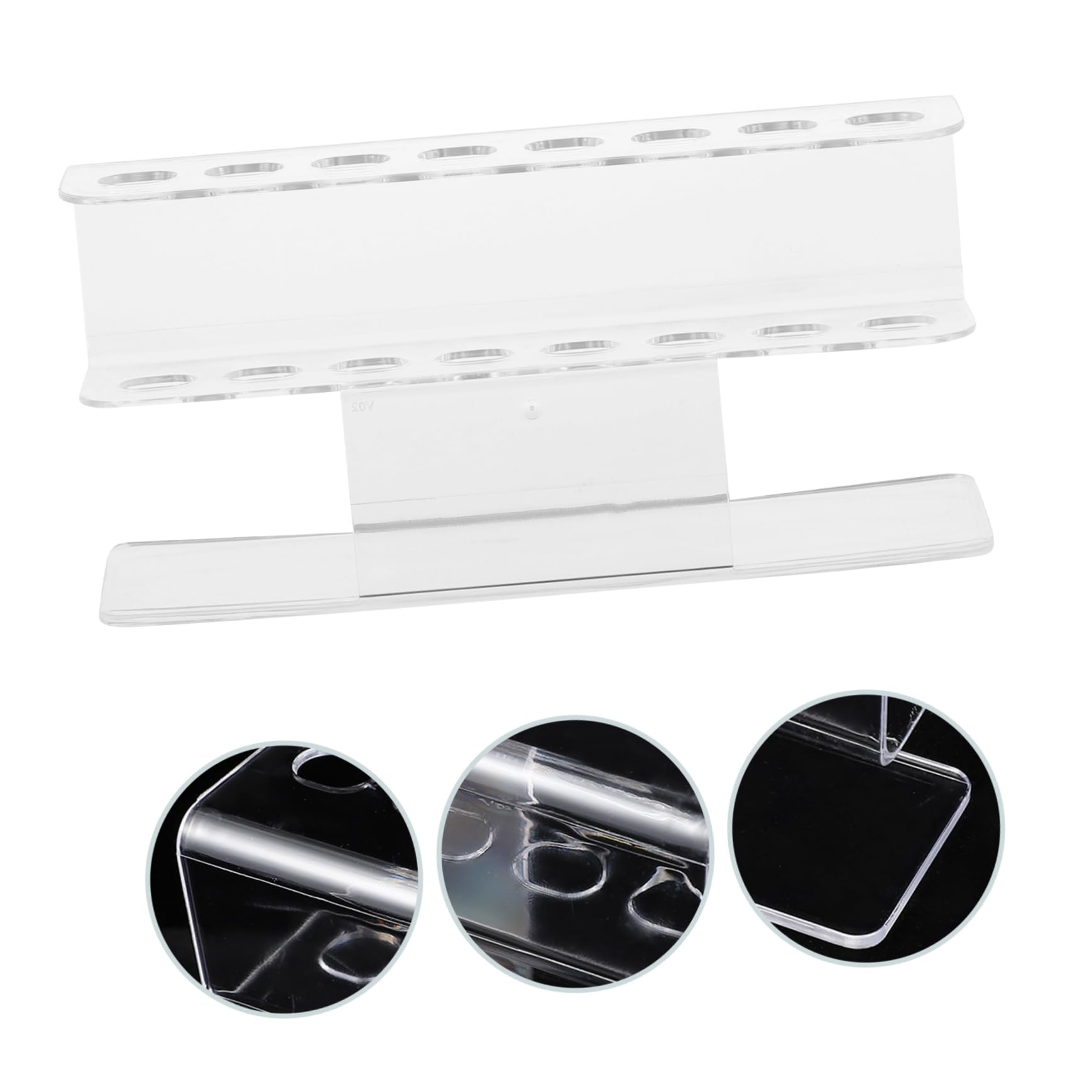Mikinona 8-Hole Transparent Acrylic Tweezers Holder for Eyelash Extensions - Lash Tweezer Stand, Makeup Brush Organizer & Eyelash Extension Tools Storage - Perfect for Salon, Spa & Home Makeup Stations