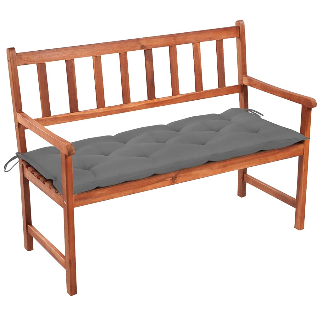 Premium Acacia Wood Garden Bench with Cushion - Backrest & Armrest for Patio, Poolside, Balcony | Durable Outdoor Lounging Furniture for Relaxing in Gardens & Backyards
