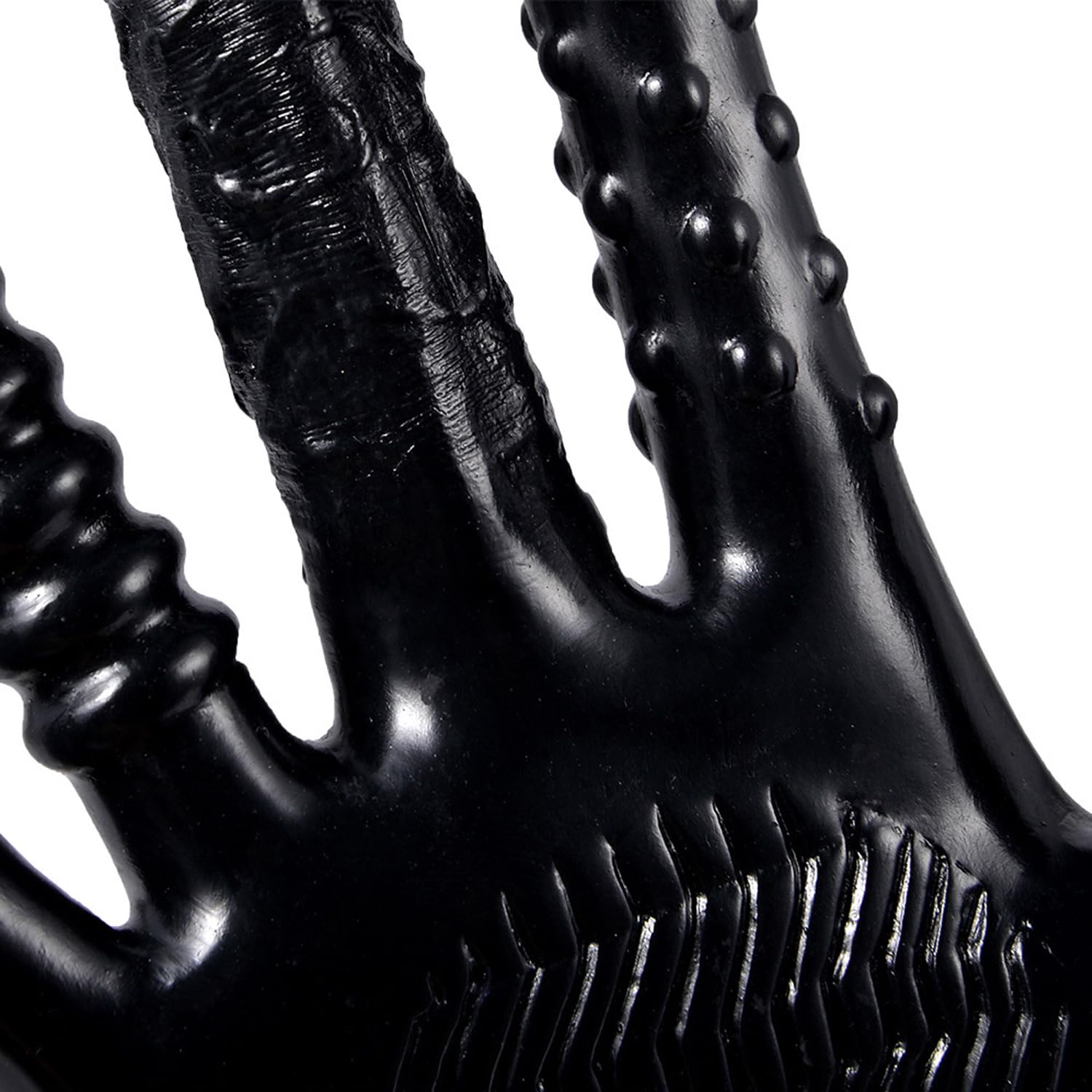 MFMYEE Finger Vibrator Sex Gloves - 5 Ribbed Dildo & Clitoral Stimulator for Women, Breast Massage & Masturbation Adult Toy (Black) | Perfect for Couples Play, Solo Pleasure & Sensual Exploration