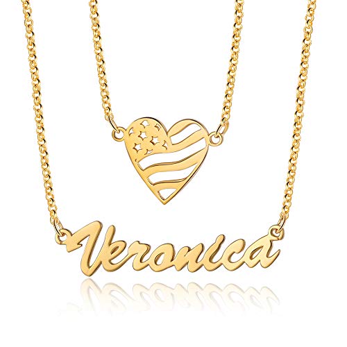 Custom Name Necklace for Women - Personalized Double Layered Chain with 2 Names - Dainty Couple Necklace Gift for Her - Perfect for Anniversaries, Valentine's Day & Romantic Occasions