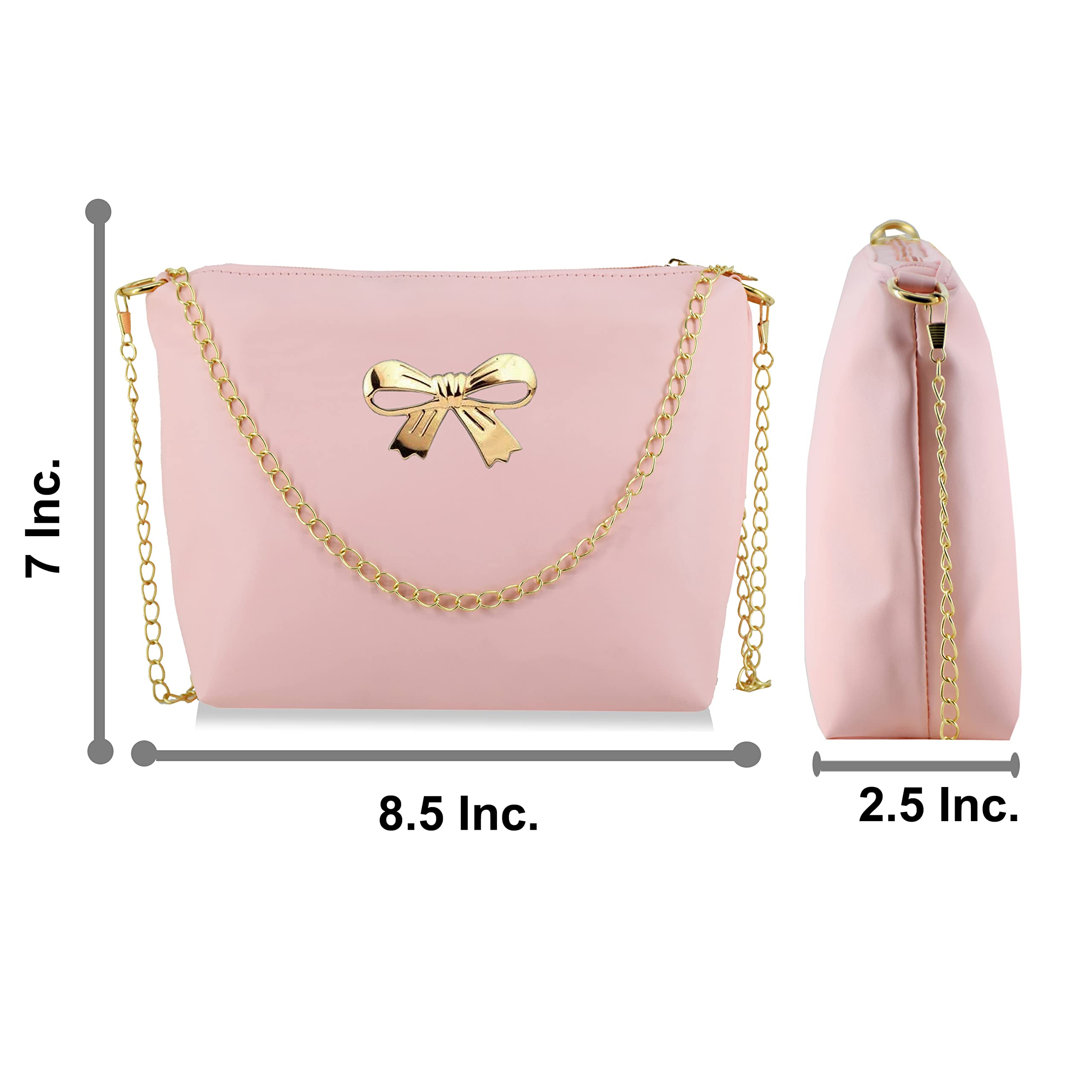 **Crown Villa Pink Women & Girls Crossbody Sling Bag (CR0090) - Stylish & Lightweight for Daily Use, Shopping, Travel & Parties**