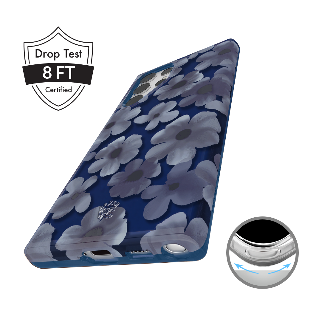 Midnight Blossom Samsung Phone Case - Premium Protective Cover for Galaxy S21/S22/S23 - Floral Design with Shock Absorption - Perfect for Daily Use, Travel & Gifting