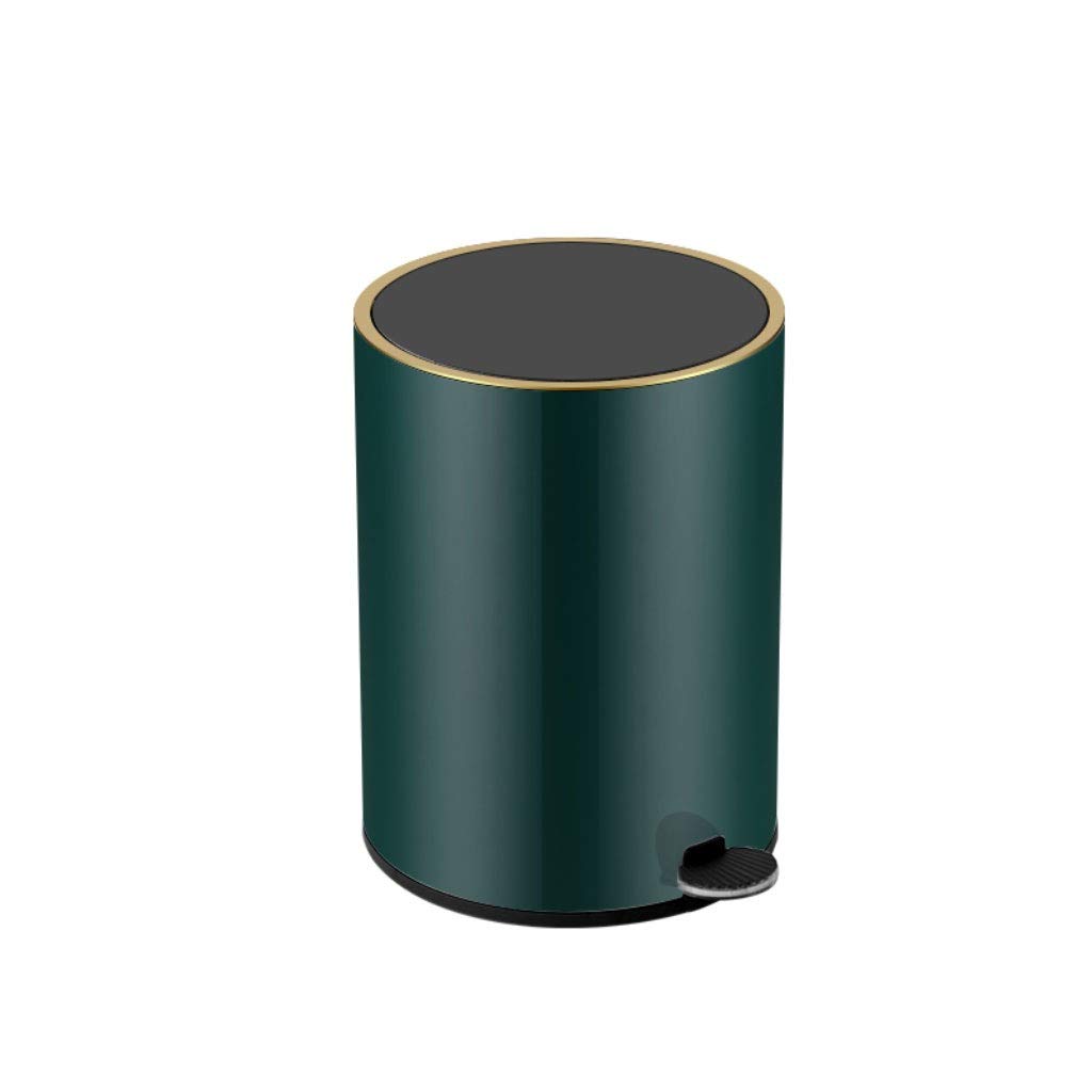 Foot Pedal Trash Can 12L Stainless Steel with Lid - Hands-Free Garbage Bin for Kitchen, Bathroom, Office & Living Room - Green Waste Basket for Easy Hygiene & Convenience - Ideal for Home, Office & Commercial Use