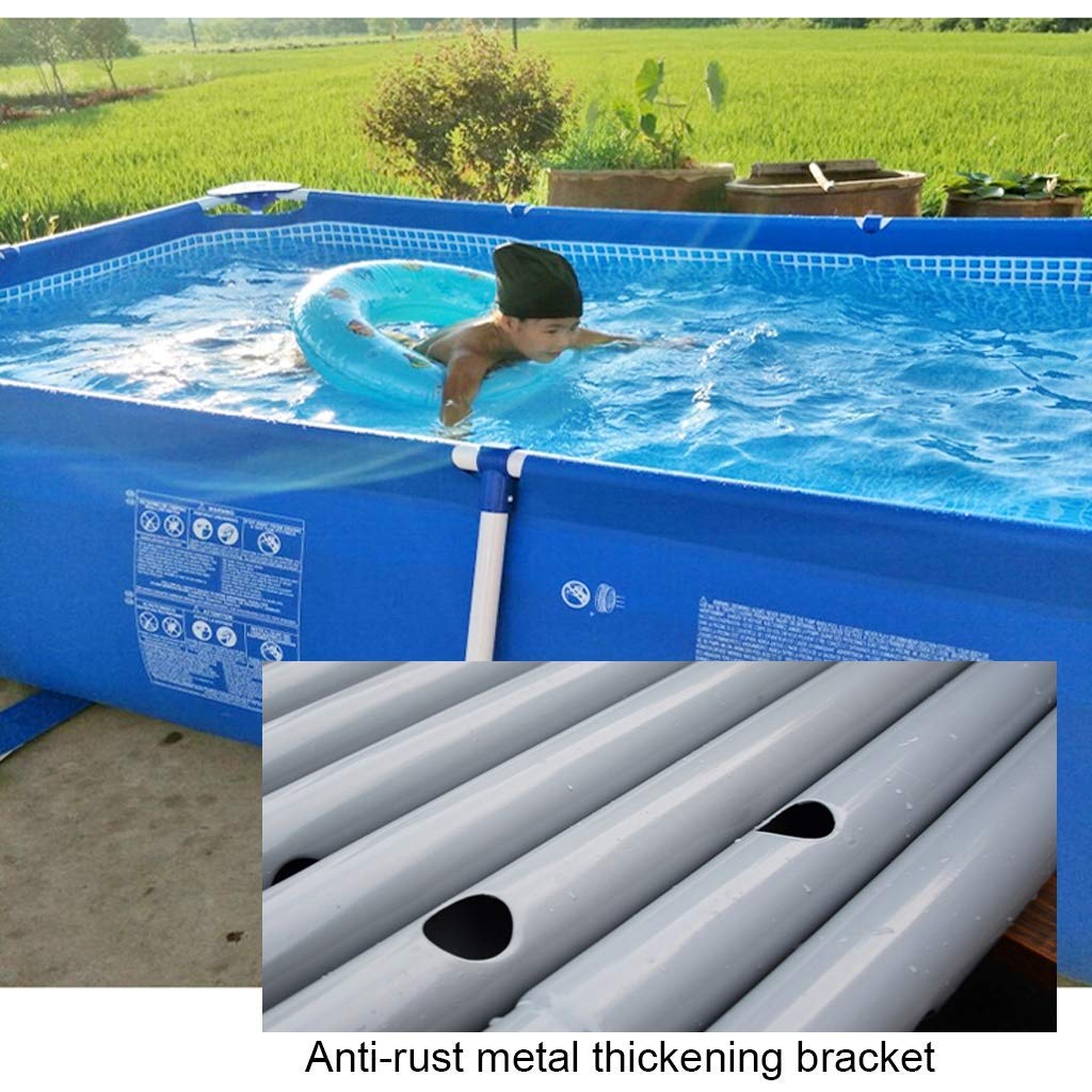 Large Family Above Ground Swimming Pool with Brackets - 8.5ft x 5.2ft x 2.1ft (2.6m x 1.6m x 0.65m) - Includes Free Cover, Floor Mat & Pool Toys for Kids & Adults - Perfect for Backyard Summer Fun, Family Gatherings & Outdoor Water Activities