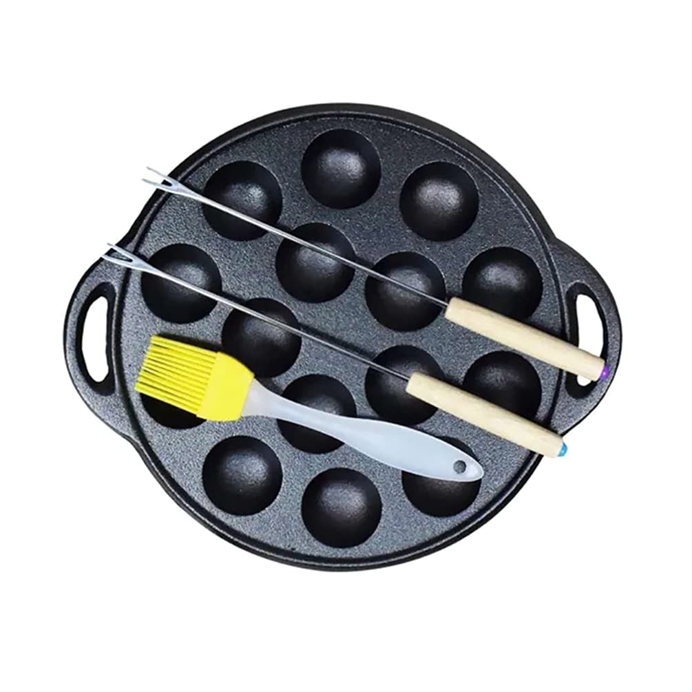 Happyyami 15-Hole Nonstick Takoyaki Pan - Octopus Ball Maker Machine for Escargot, Mini Cakes & Seafood - Perfect for Home Cooking, Party Snacks & Japanese Cuisine