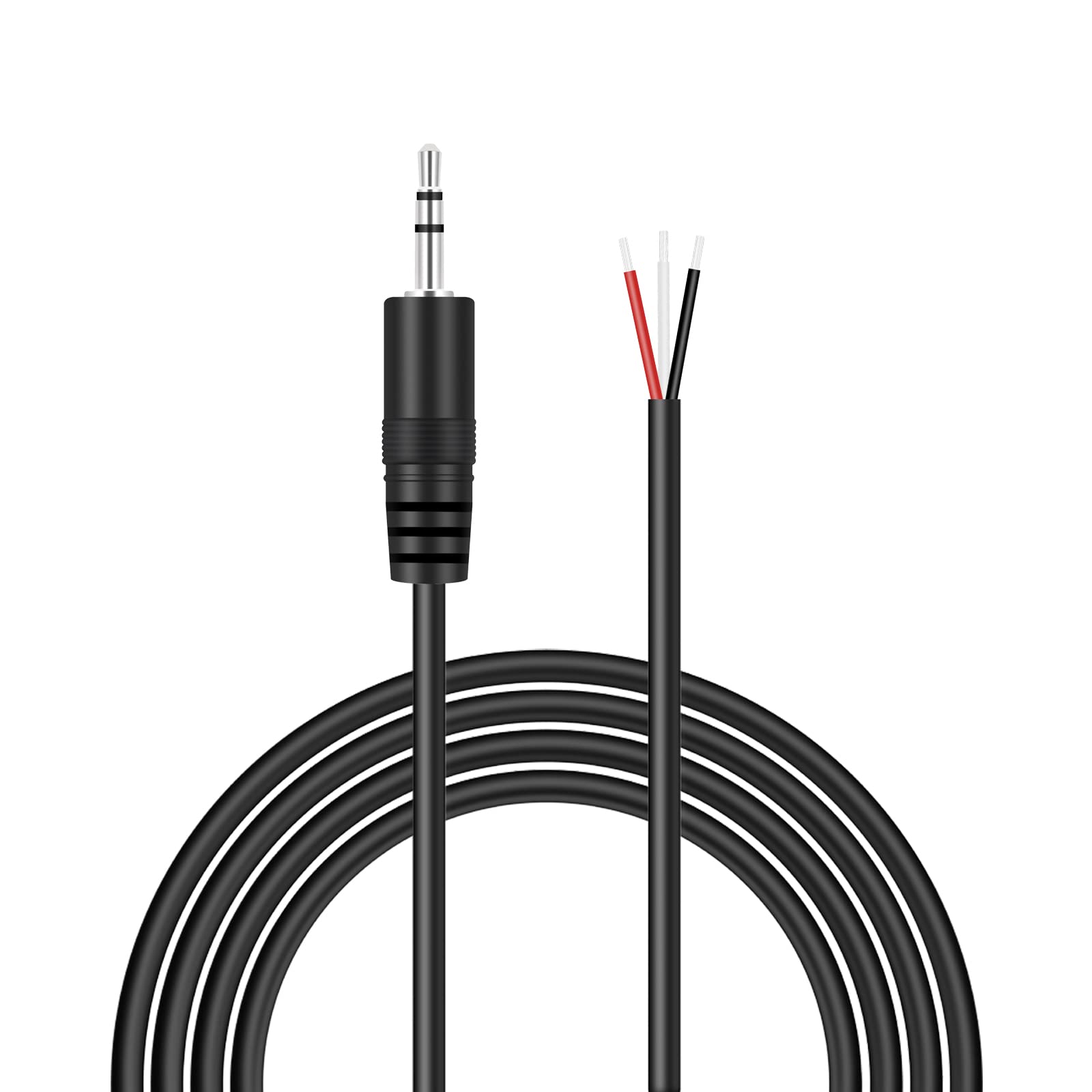 2.5mm TRS Stereo Male to Bare Wire Adapter Cable - 6ft Audio Connector for Headphones, Headsets, Earphones, Cameras & Audio Equipment - Perfect for DIY Repairs, Studio Setups & Home Theater Systems