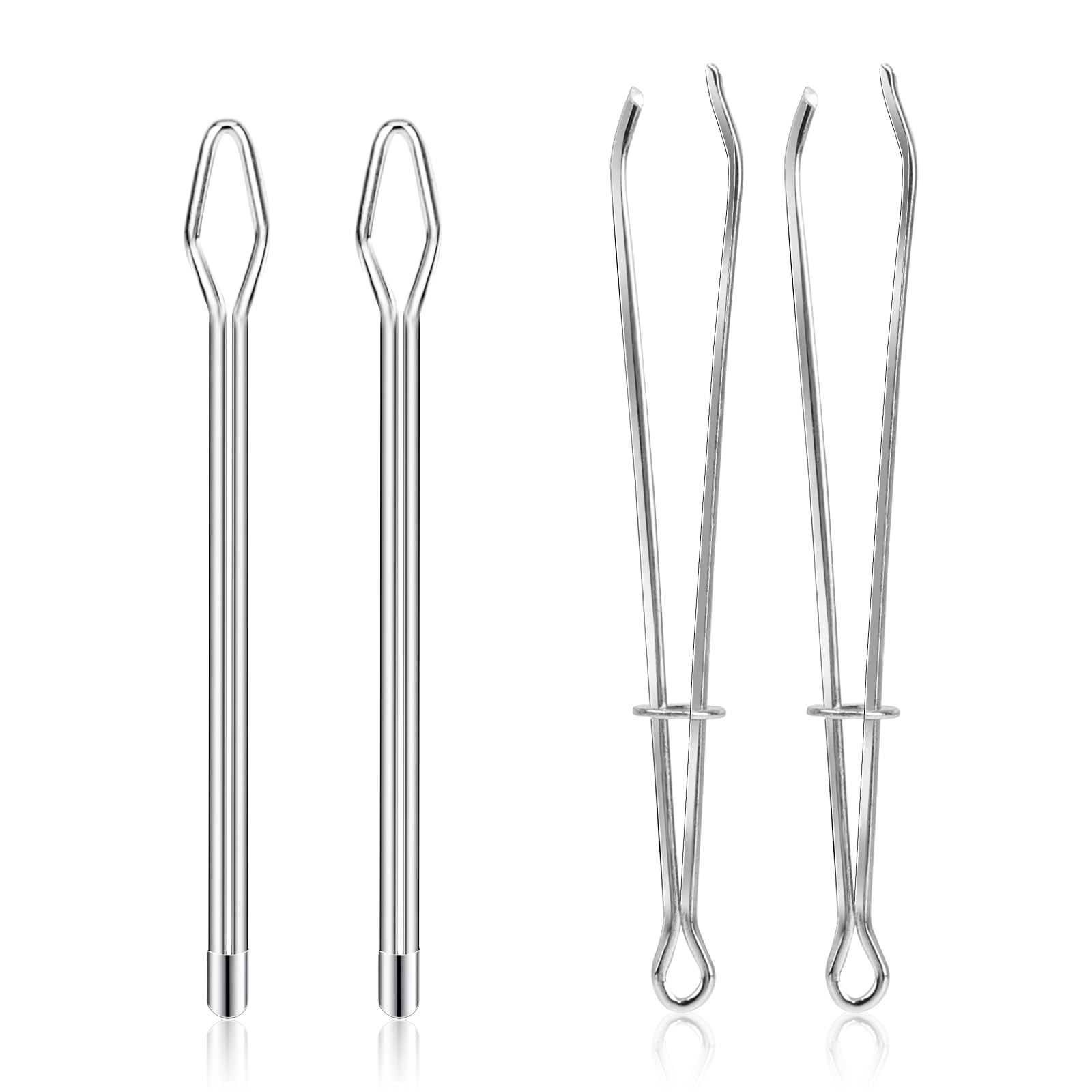 4 Pcs DIY Rope Threader Clip - Elastic & Drawstring Threading Tool with Metal Tweezers - Easy Pull Sewing Accessories for Pants, Hoodies, Bags & DIY Crafts Replacement