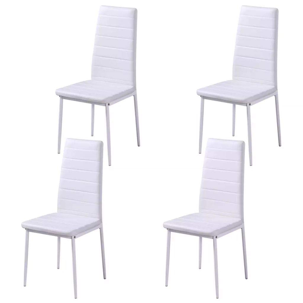 Elegant Tempered Glass Dining Table Set with PU Leather Chairs - Perfect for Kitchen, Breakfast Nook, Living Room & Bar | Modern Home Decor for Entertaining & Family Meals