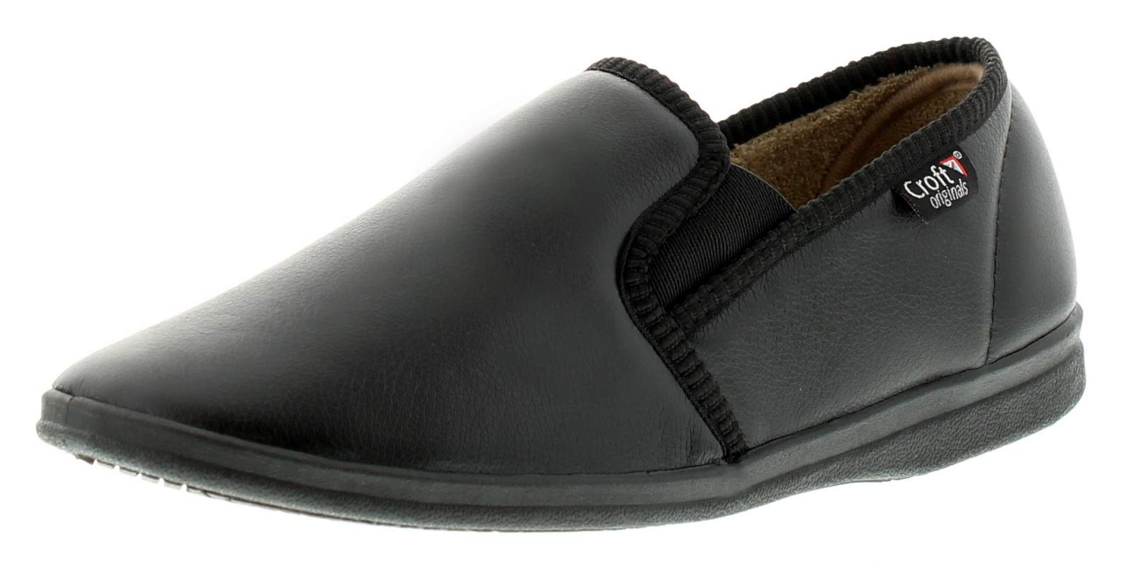 **Men's Croft Comfortable Moccasin Slippers with Fleece Lining & Cushioned Insole - Warm Indoor House Shoes for Winter, Non-Slip Sole, Home & Lounge Wear - Soft & Durable for All-Day Comfort - Ideal for Relaxing at Home, Lounging, and Cold Weather Comfort**