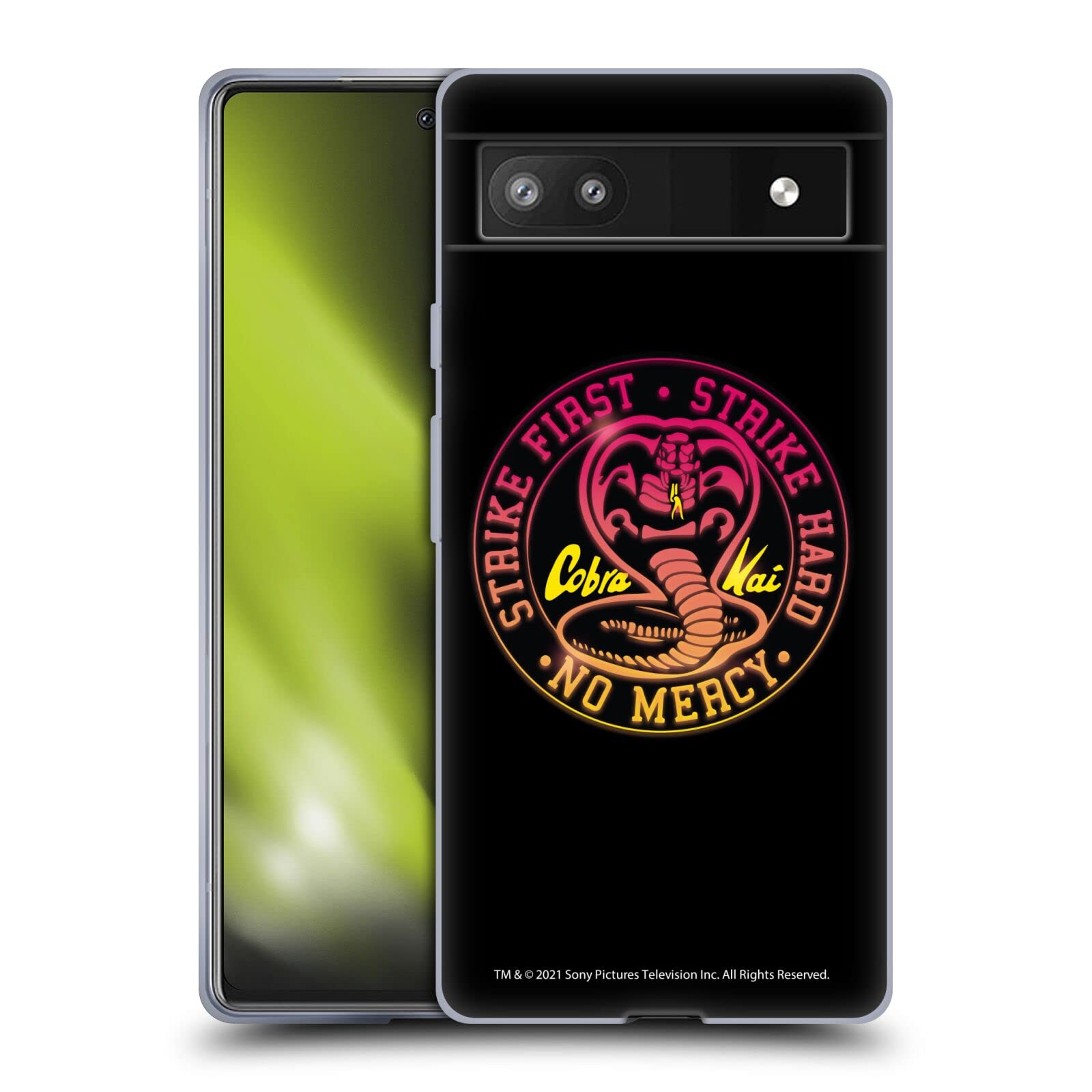 Official Cobra Kai Strike Hard Logo Soft Gel Case for Google Pixel 6a - Durable Protection & Stylish Design for Everyday Use & Martial Arts Fans