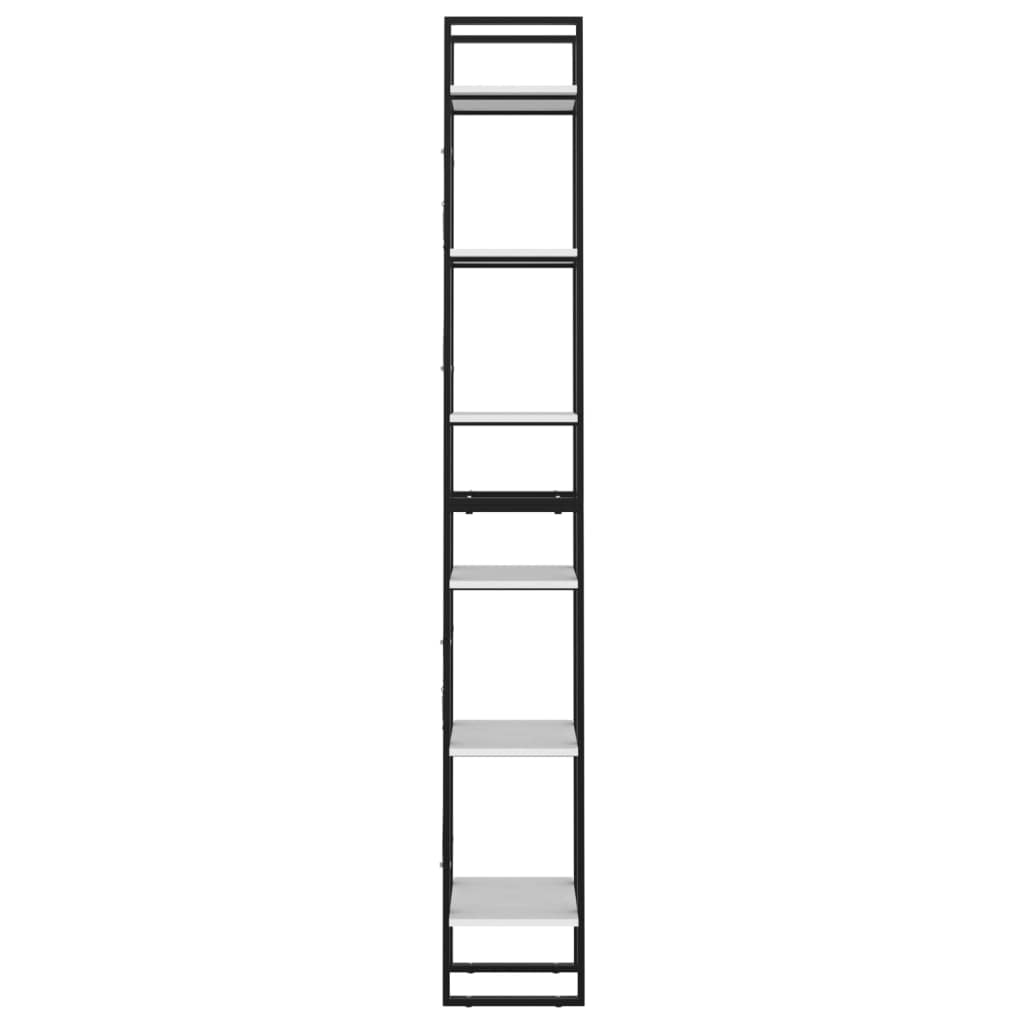 6-Tier Bookcase Storage Cabinet - Multipurpose Bookshelf & Display Shelf for Living Room, Bedroom - White Chipboard Organizer (15.7