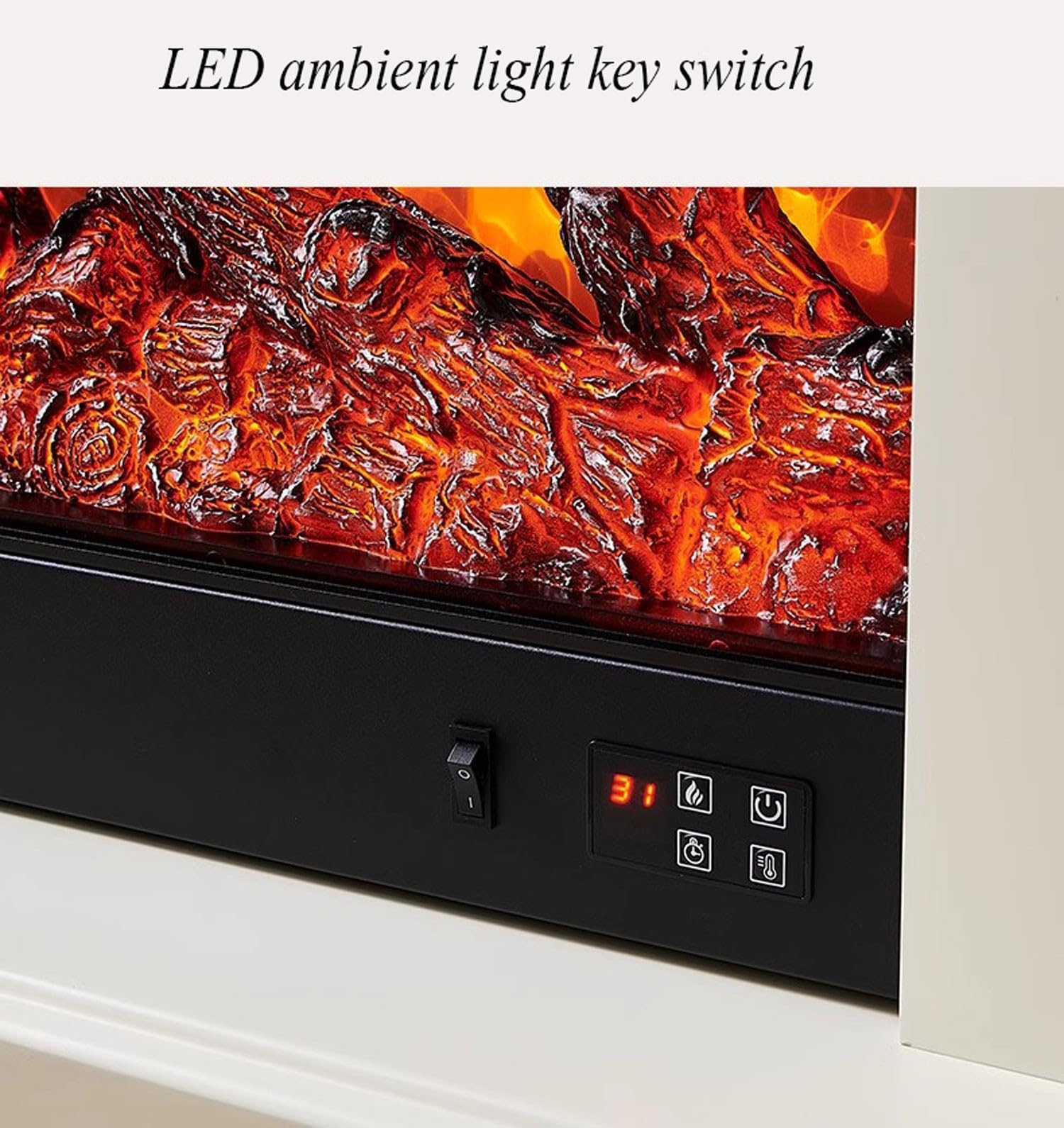 SchAan Electric Fireplace with Mantel - Wall Mounted Fireplace with French LED Lights & Heating - Perfect for Living Room, Bedroom & Office Decor