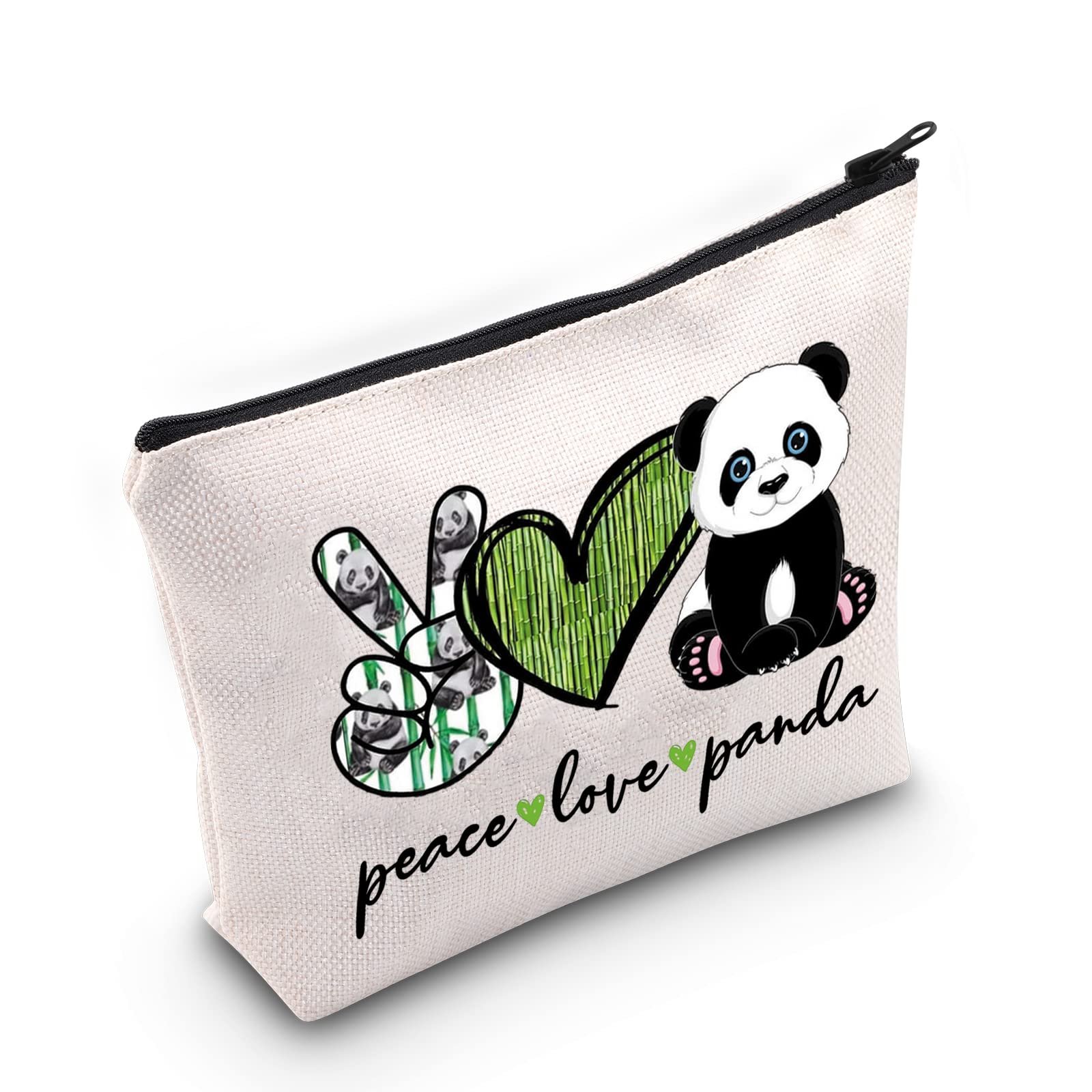 WZMPA Panda Fans Cosmetic Makeup Bag - Cute Panda Print Zipper Pouch for Makeup, Travel & Storage | Perfect Gift for Panda Lovers & Animal Enthusiasts | Great for School, Gym, Beach & Daily Use