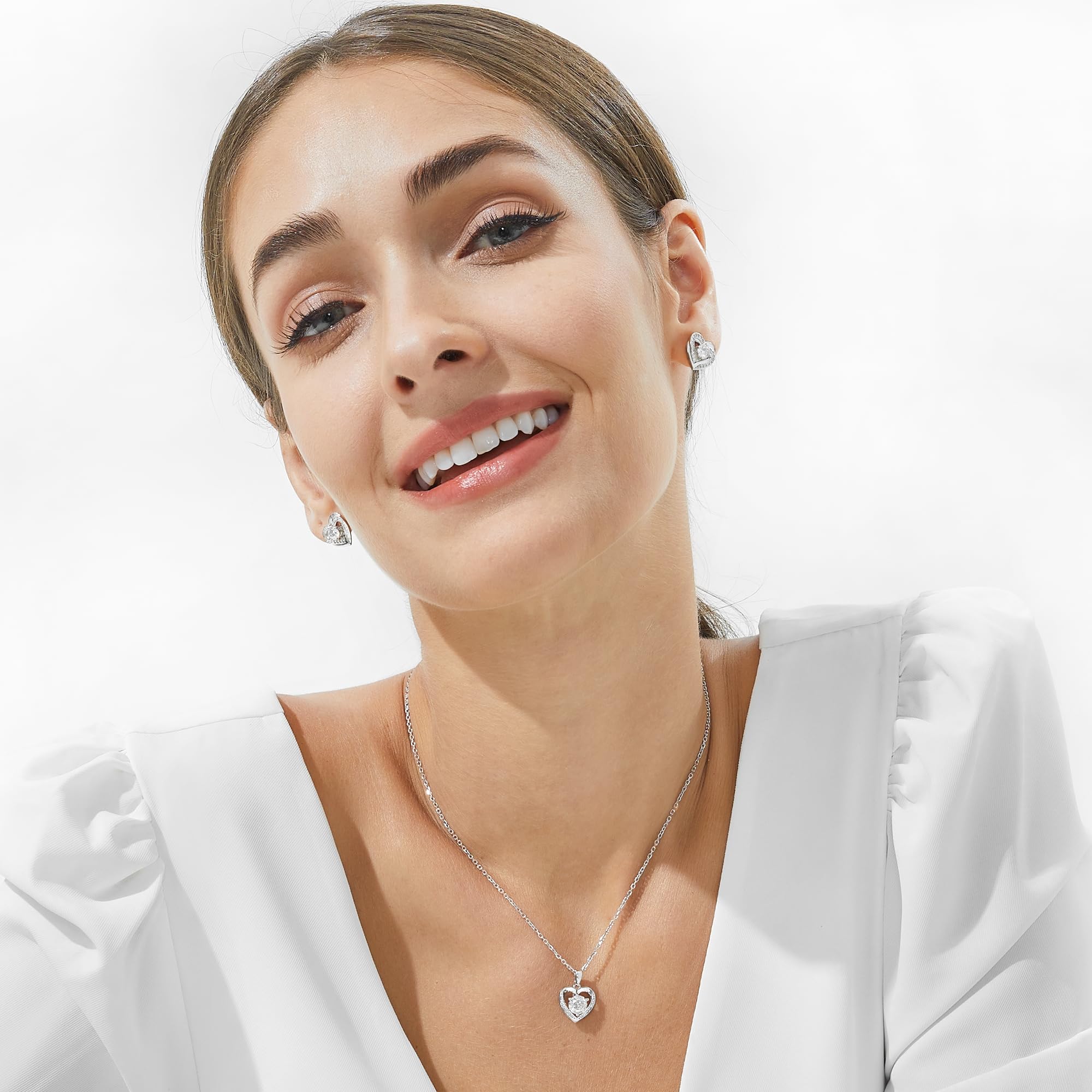 1 Carat Moissanite Heart Necklace for Women - Hypoallergenic 925 Sterling Silver Jewelry, Anniversary Birthday Gift for Wife Girlfriend - Perfect for Valentine's Day, Wedding, Proposal & Special Occasions