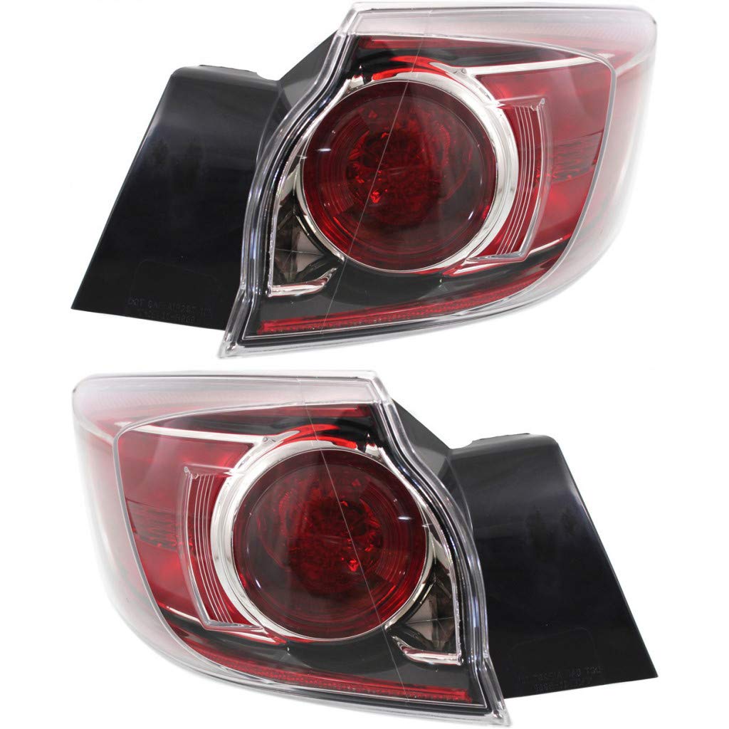 Mazda 3 Tail Light Assembly Pair for 2010-2013 Models - Driver & Passenger Side | Hatchback Compatible | OEM MA2800147 + MA2801147 | Perfect for Night Driving & Enhanced Safety