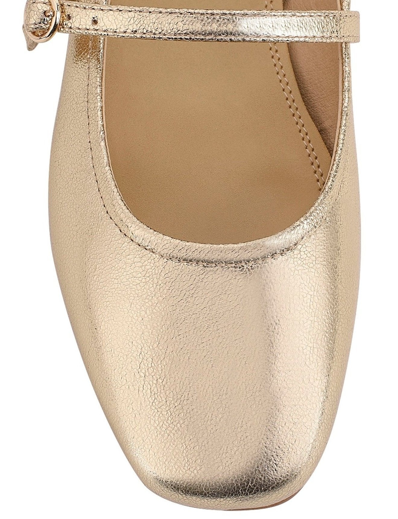Rey Mary Jane Ballet Flats - Gold Metallic Leather Shoes for Women | Elegant Comfort & Style | Perfect for Weddings, Parties & Office Wear