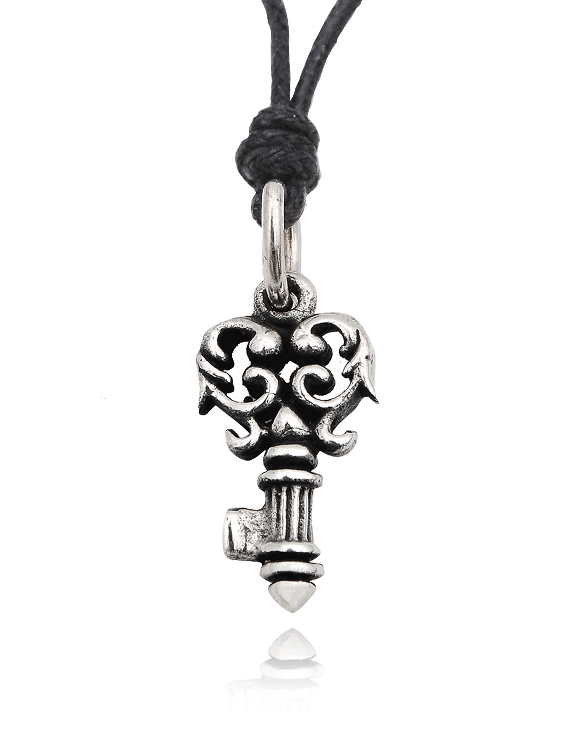 Vintage Key 92.5 Sterling Silver Charm Necklace Pendant Jewelry - Perfect for Gifts, Bridal Accessories & Boho Fashion