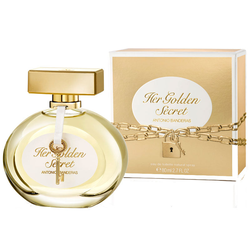 Antonio Banderas Her Golden Secret 80ML Eau de Toilette Spray for Women - Floral Fruity Perfume for Daily Wear, Date Night & Special Occasions