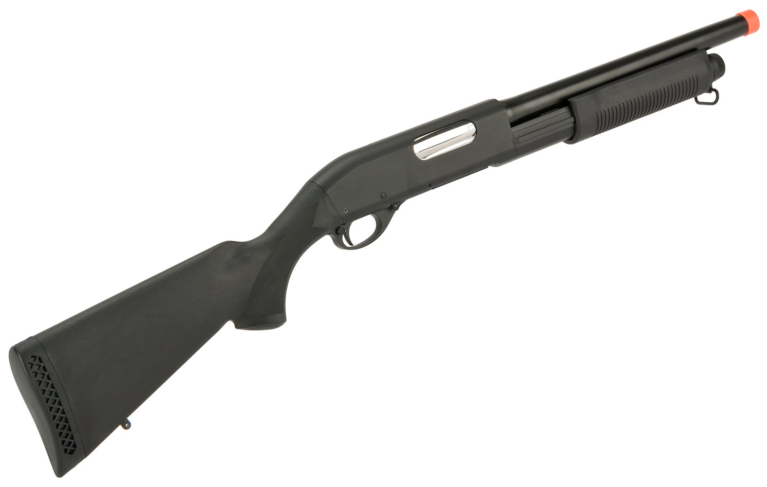 CYMA Standard Metal M870 3-Round Burst Multi-Shot Shell Loading Airsoft Shotgun - Full Stock CQB Full Metal - Realistic Airsoft Gun for Tactical Training & Outdoor Shooting Games