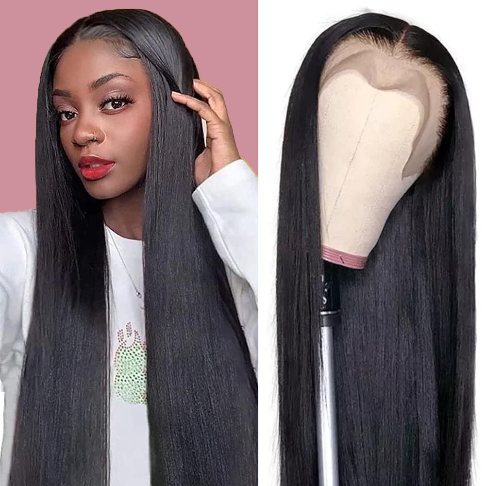 13x4 Lace Front Wigs Human Hair Straight - 180% Density Brazilian Virgin Human Hair Wigs for Black Women | Pre-Plucked with Baby Hair | Natural Color (20inch) | Perfect for Daily Wear, Parties & Special Occasions