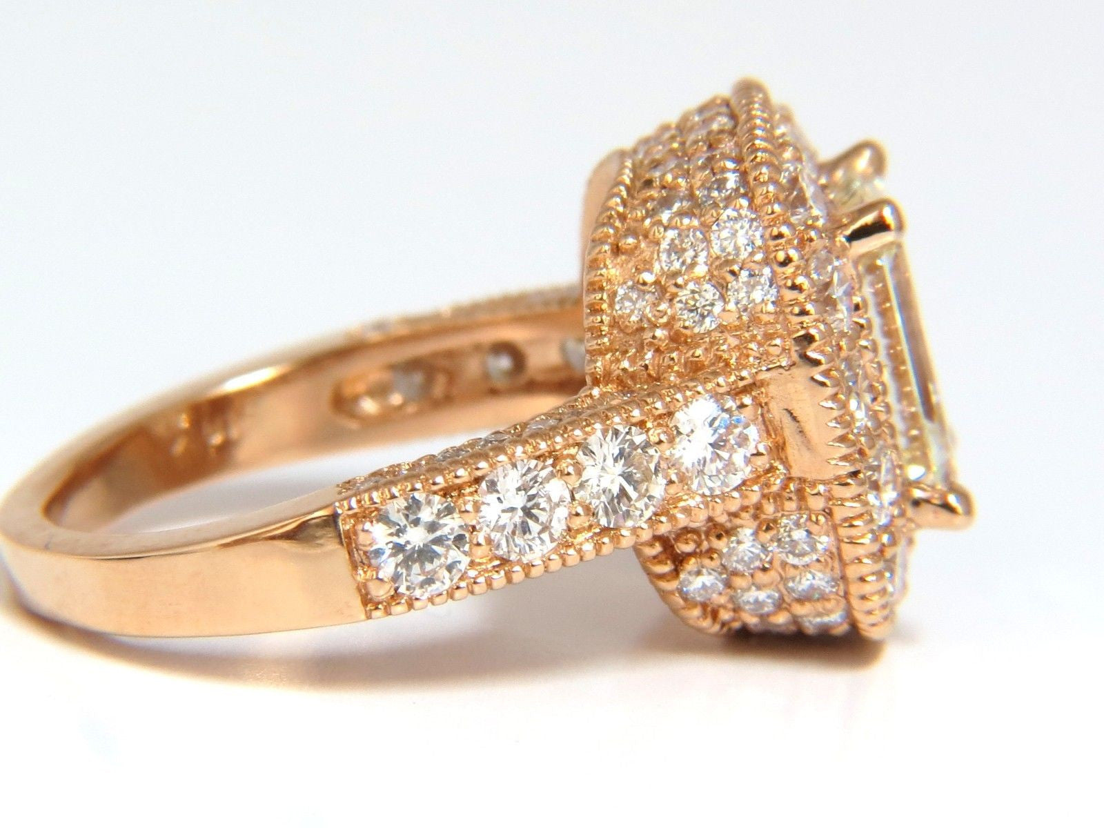 5.37CT GIA Certified Emerald Cut Diamond Ring in 18K Gold - Halo Cluster Bridal Wedding & Anniversary Jewelry Gift for Her - Perfect for Engagement, Proposal, and Special Occasions