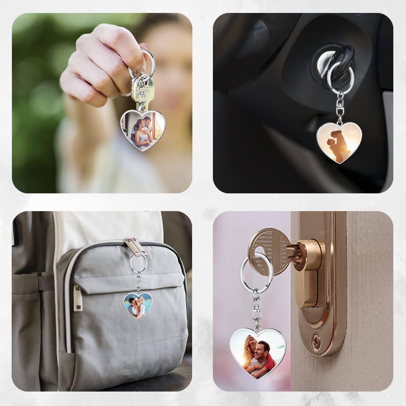 Custom Photo Keychain - Double Sided Alloy Printing with Personalized Text - Perfect for Gifts, Couples, Anniversaries & Promotions | Unique Customizable Keyrings for Everyday Use, Travel & Special Occasions